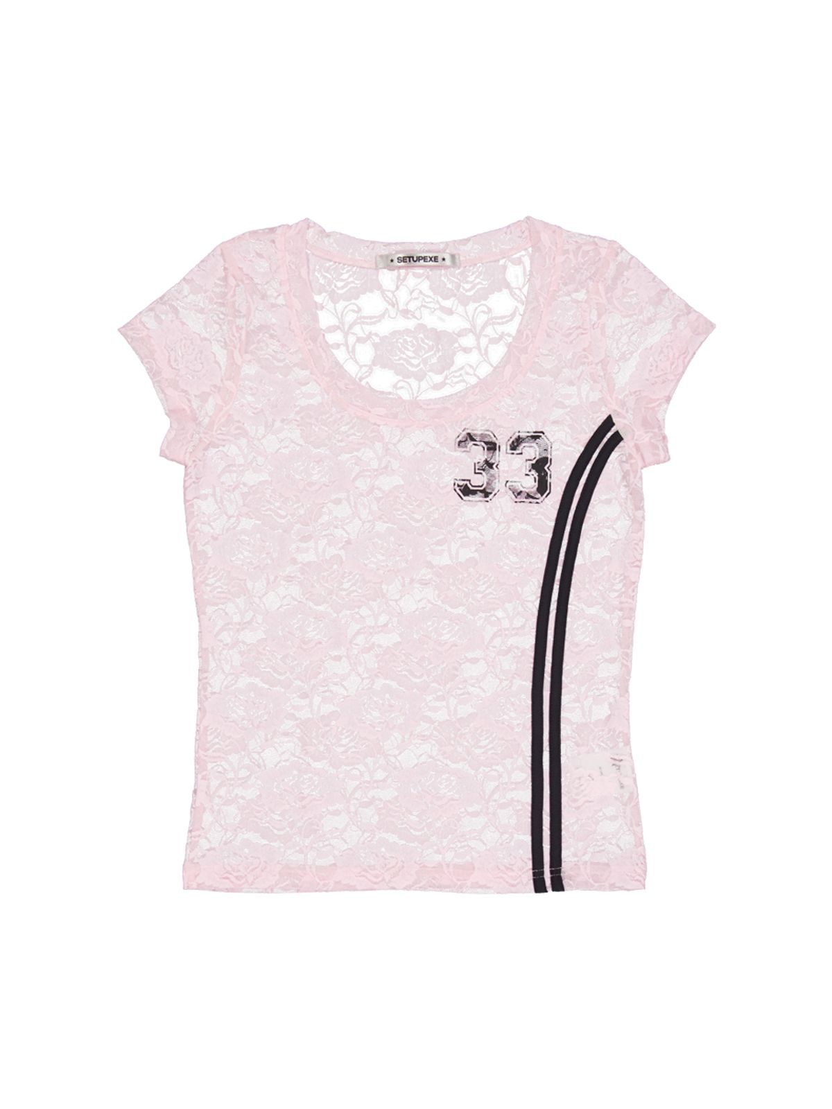 셋업이엑스이(SETUP-EXE) 33 LACE TOP / BABY PINK