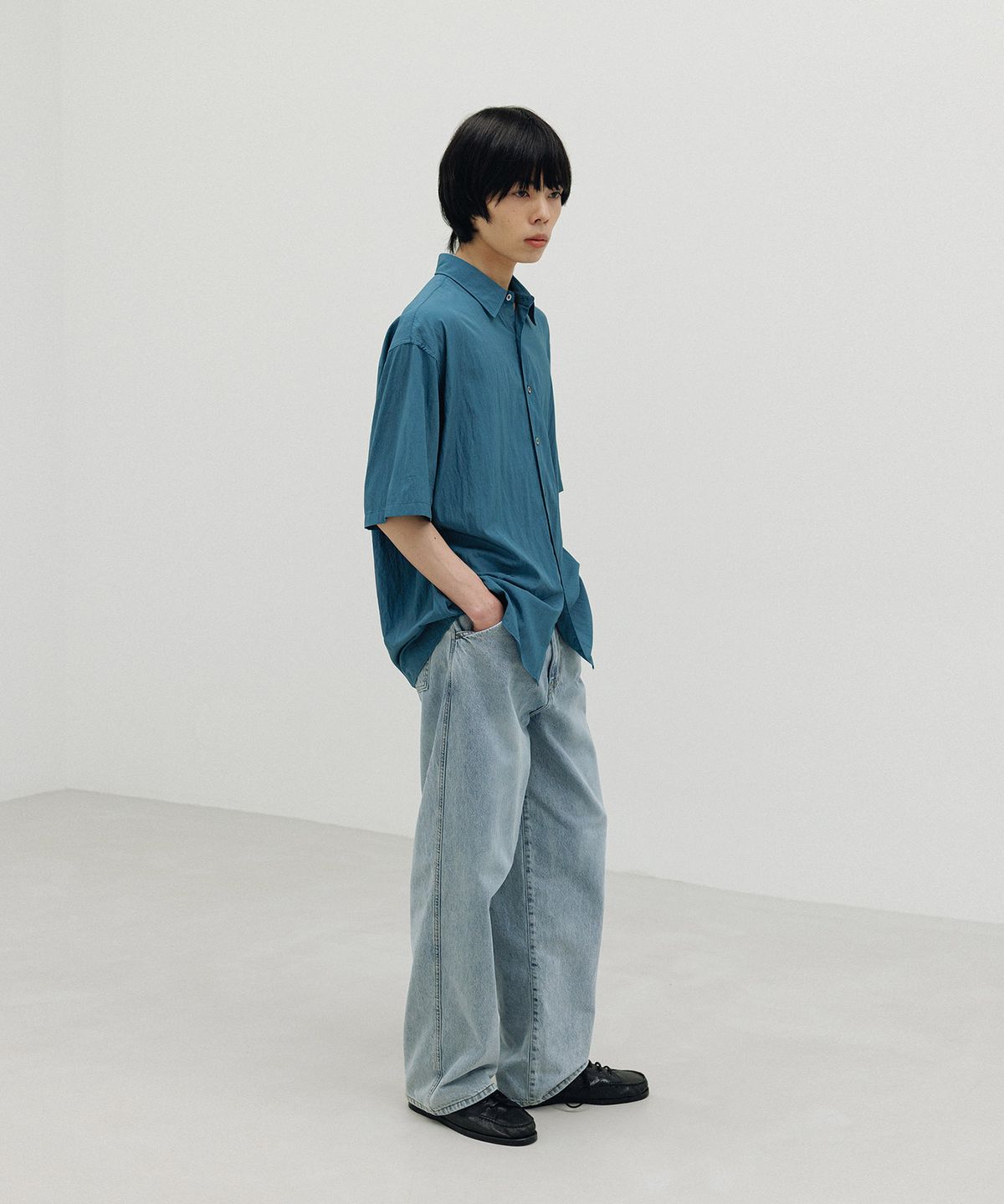 블랭크룸(BLANKROOM) 머시 데님 팬츠_CLOUDY BLUE