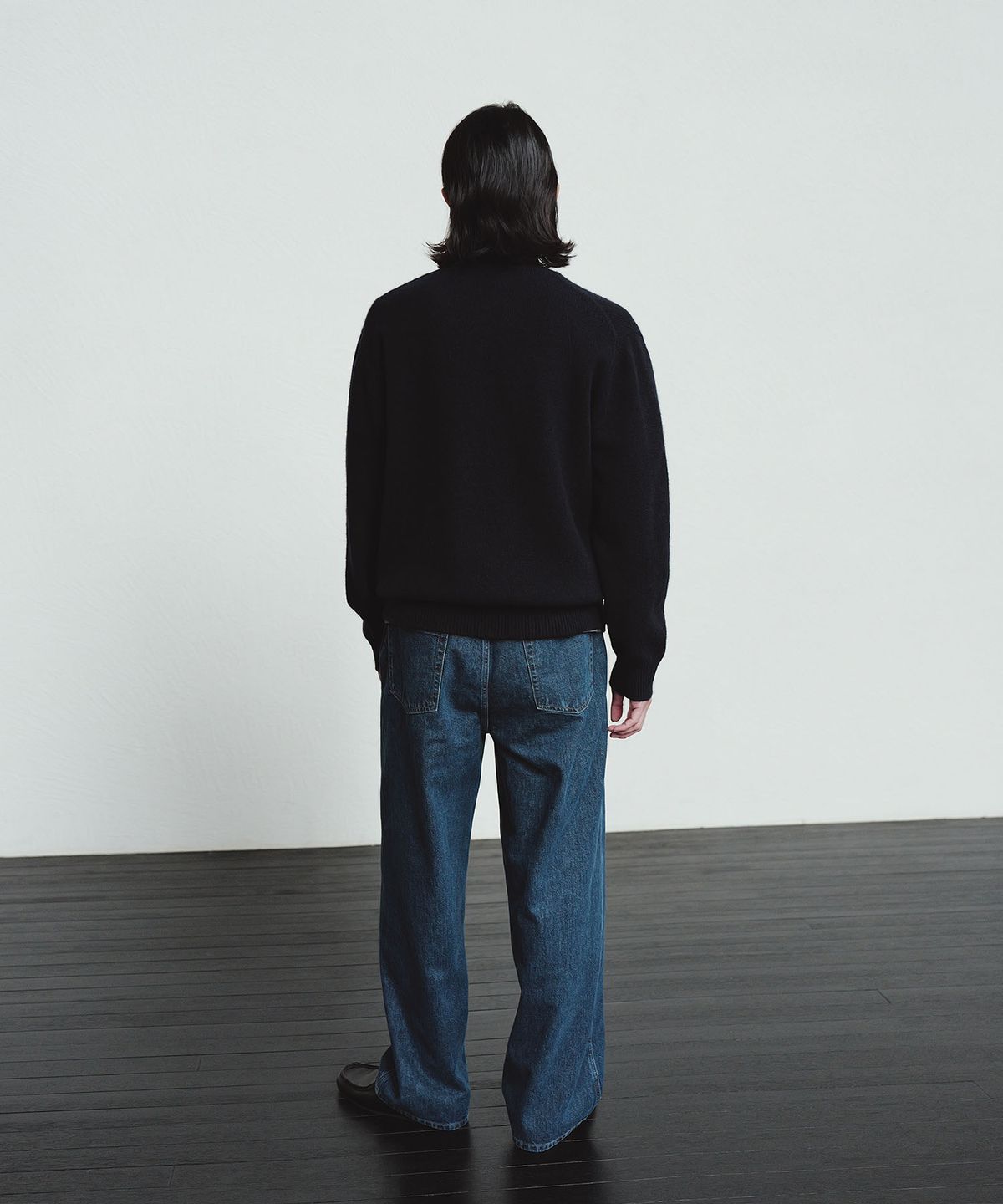 블랭크룸(BLANKROOM) 머시 데님 팬츠_DEEP BLUE