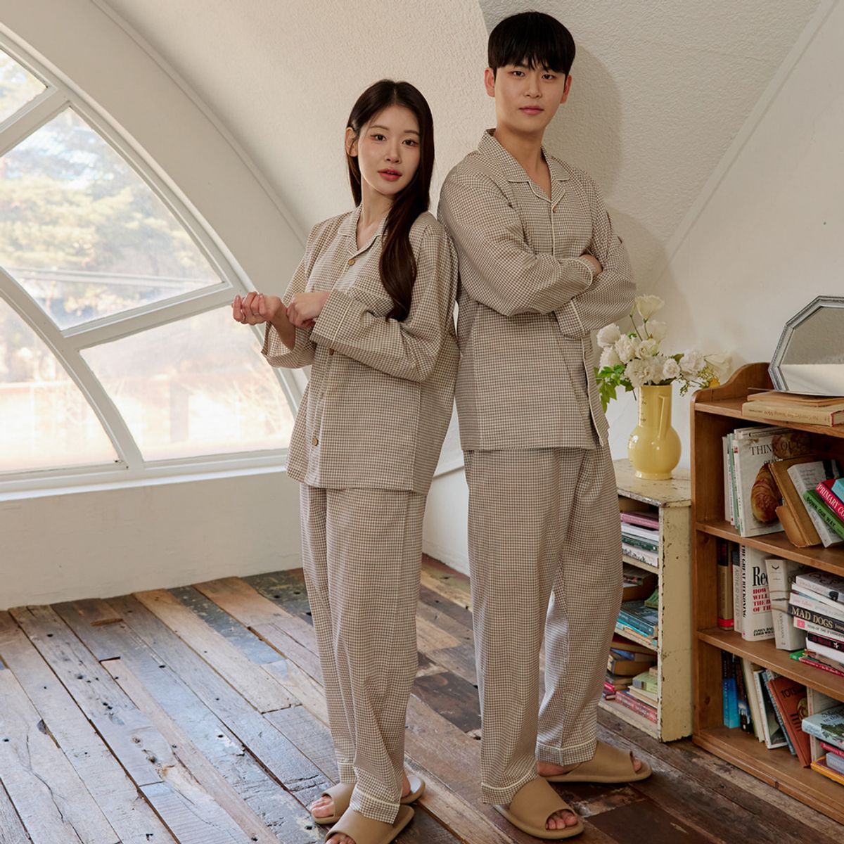 찌니야(JJNIYA) 공용 로얄 40수 순면 긴팔상하세트