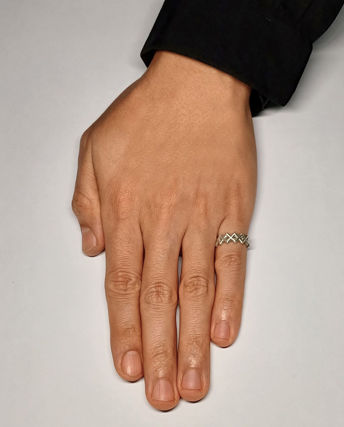 르네오브제(RENEOBJET) RAY  RHOMBUS OPEN RING [925 STERLING SILVER] 패턴 오픈 링 925실버 반지