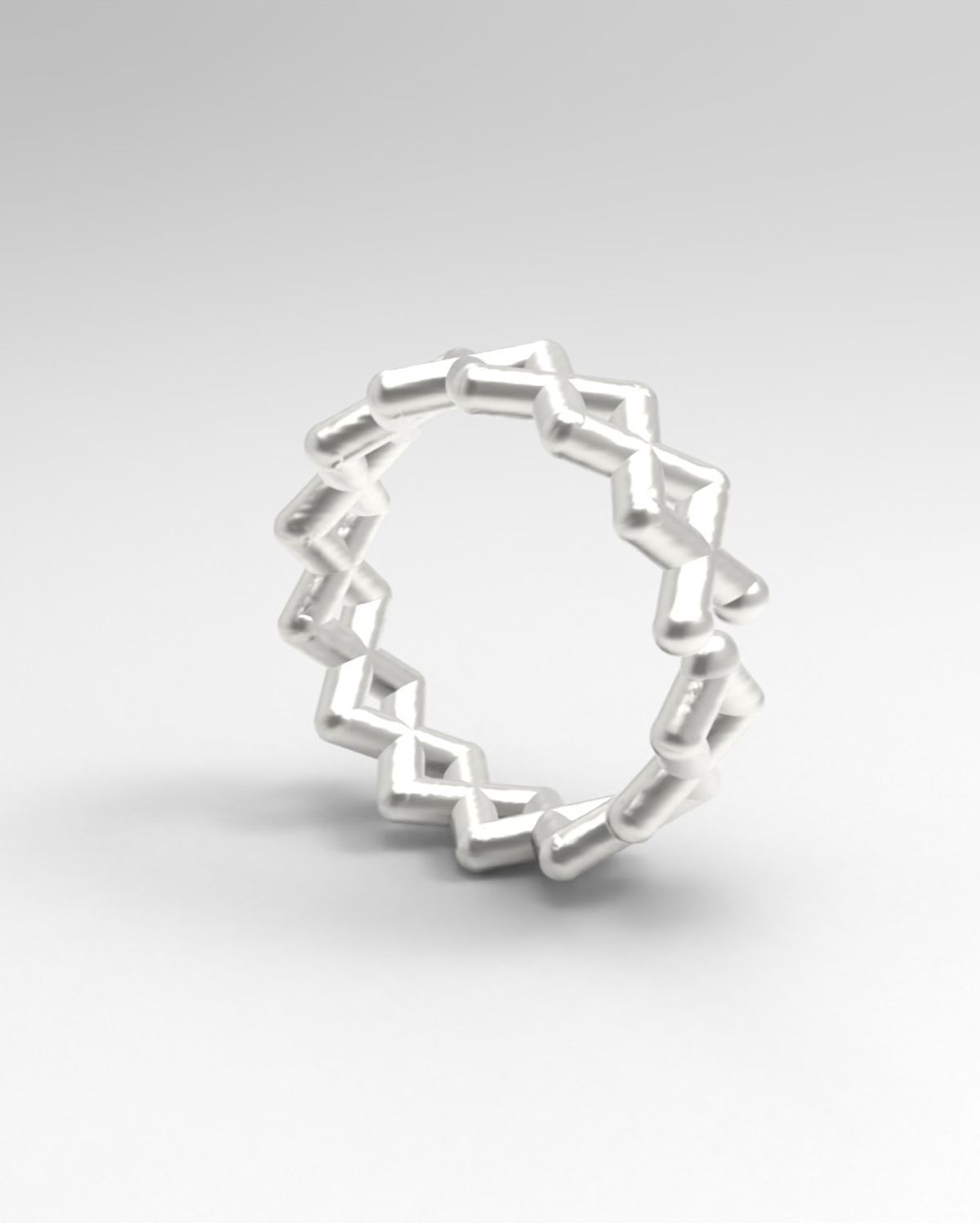 르네오브제(RENEOBJET) RAY  RHOMBUS OPEN RING [925 STERLING SILVER] 패턴 오픈 링 925실버 반지