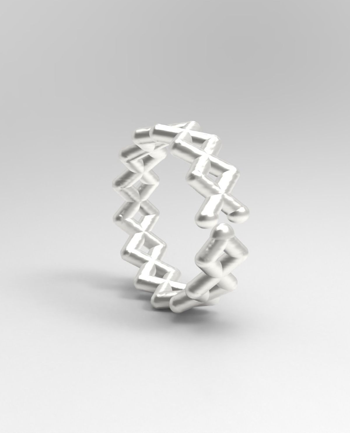 르네오브제(RENEOBJET) RAY  RHOMBUS OPEN RING [925 STERLING SILVER] 패턴 오픈 링 925실버 반지