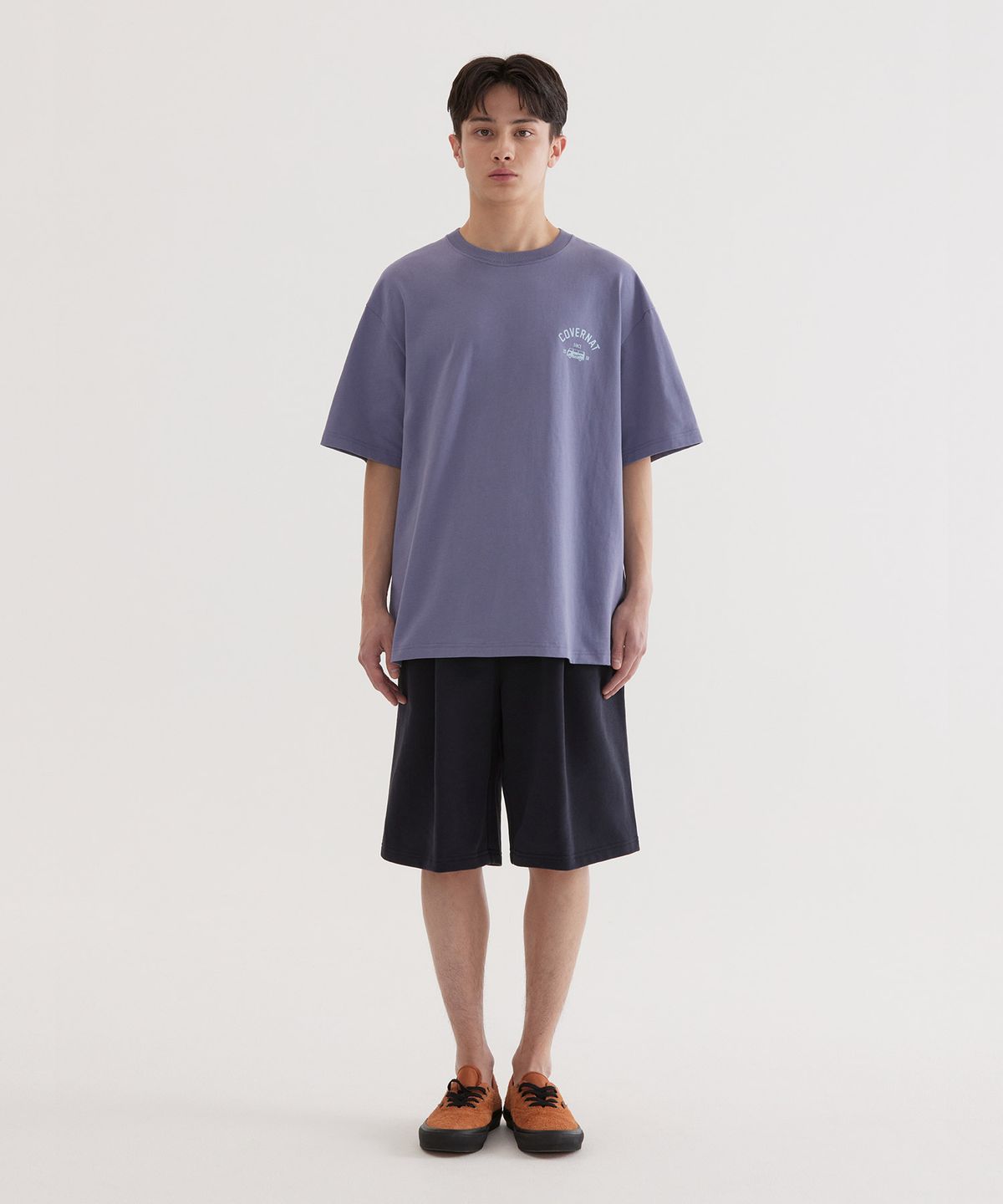 커버낫(COVERNAT) 버뮤다 C 로고 스웻 쇼츠 Dark Navy