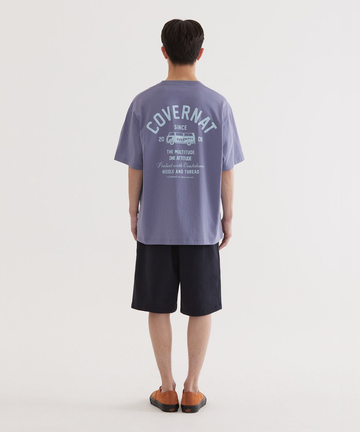 커버낫(COVERNAT) 버뮤다 C 로고 스웻 쇼츠 Dark Navy