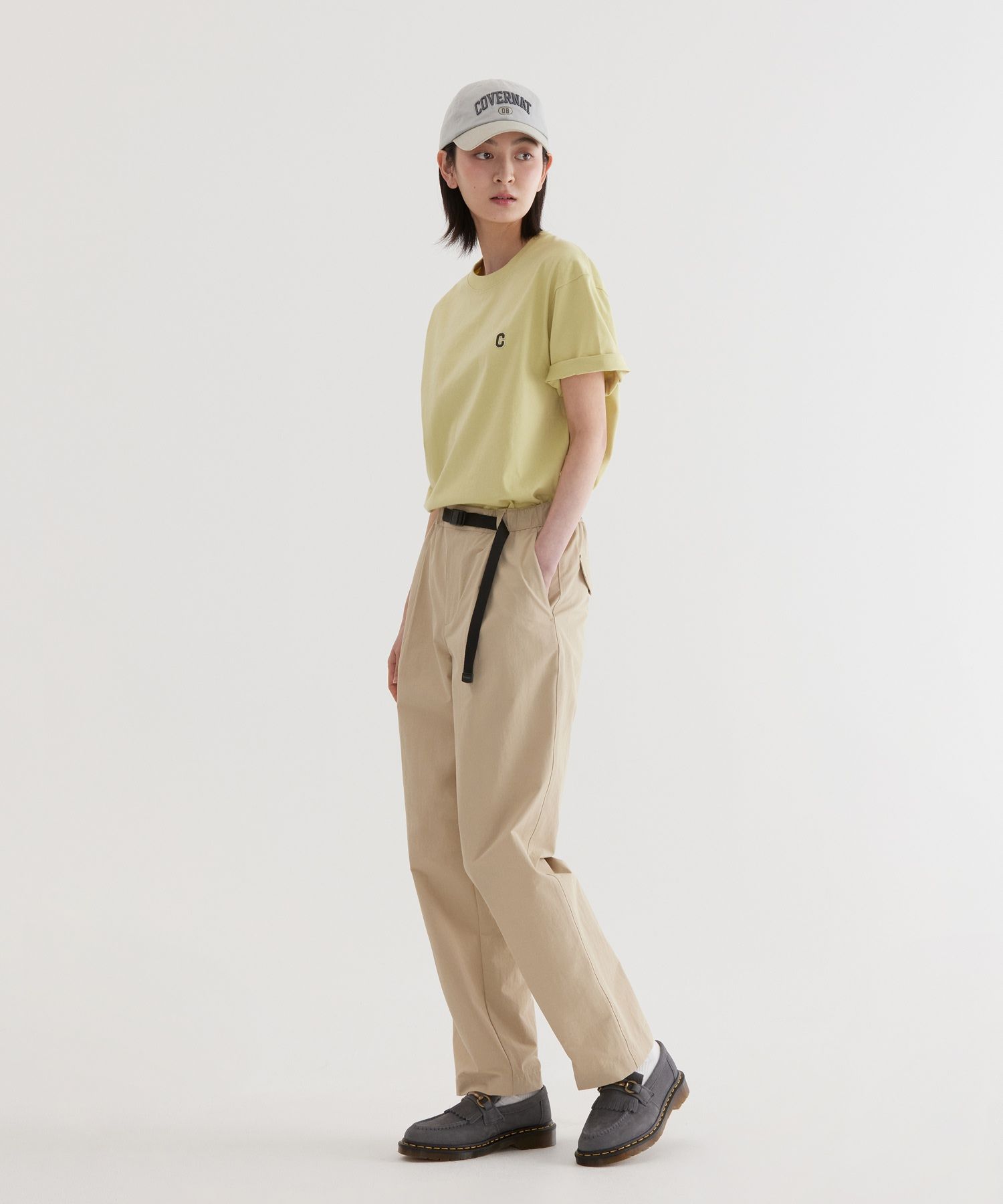 MUSINSA | COVERNAT Small C Logo T-Shirt Lime