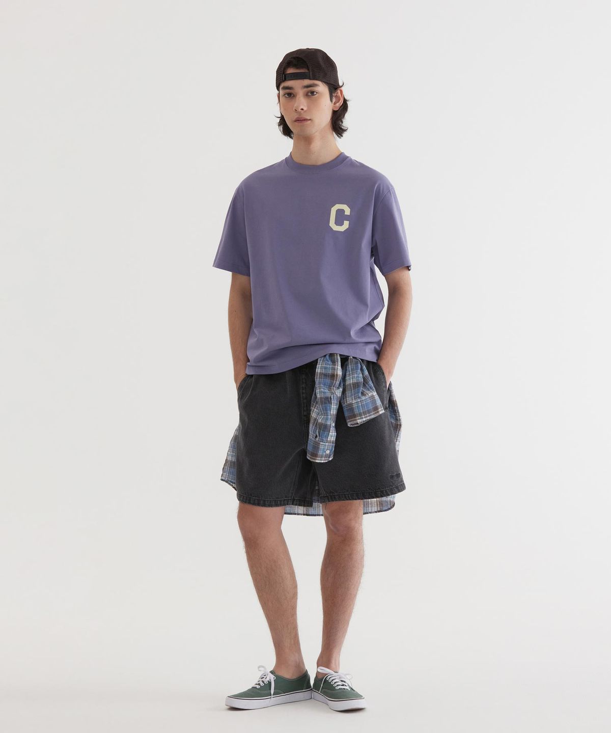 커버낫(COVERNAT) 쿨 코튼 C 로고 티셔츠 Purple