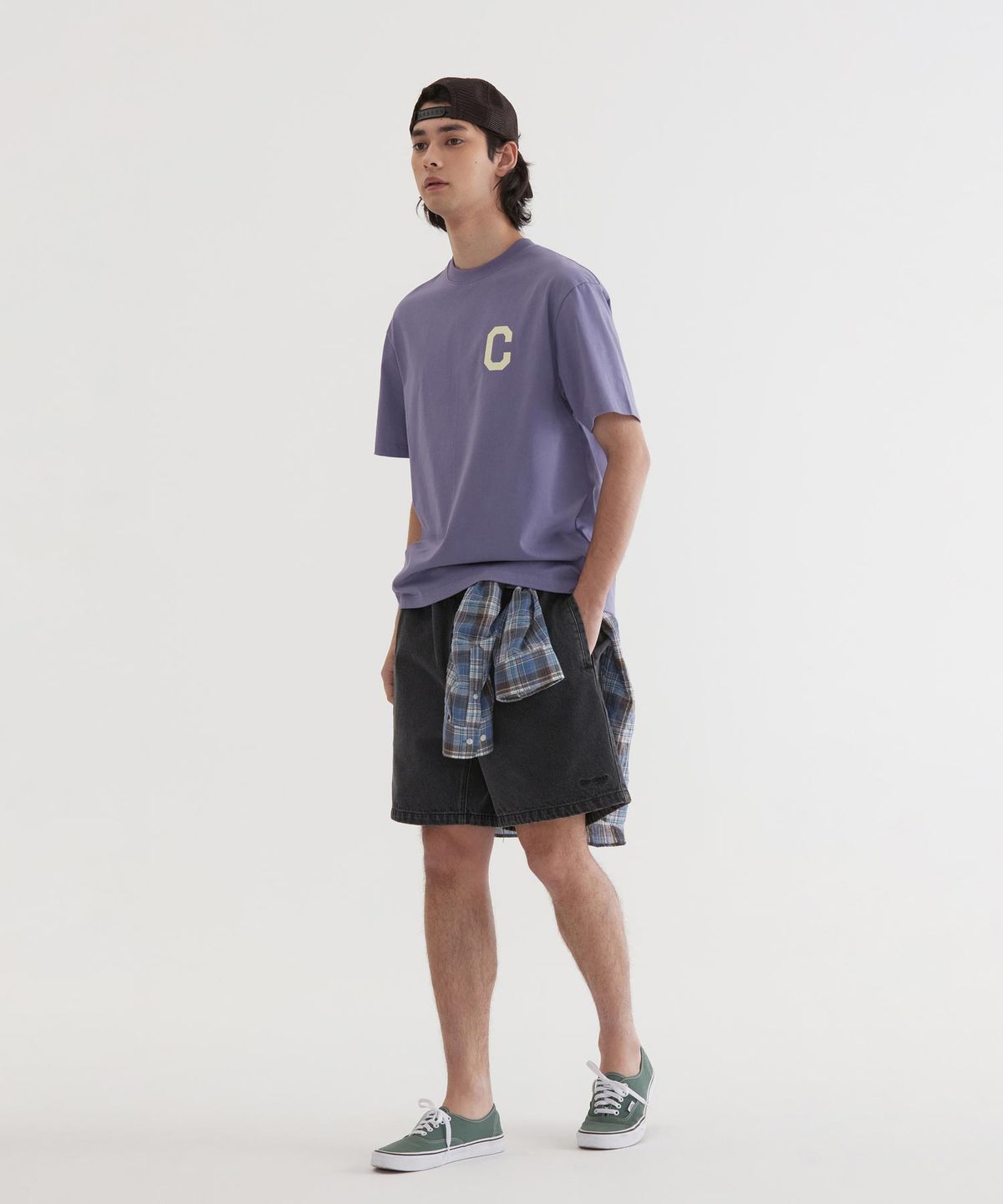 커버낫(COVERNAT) 쿨 코튼 C 로고 티셔츠 Purple