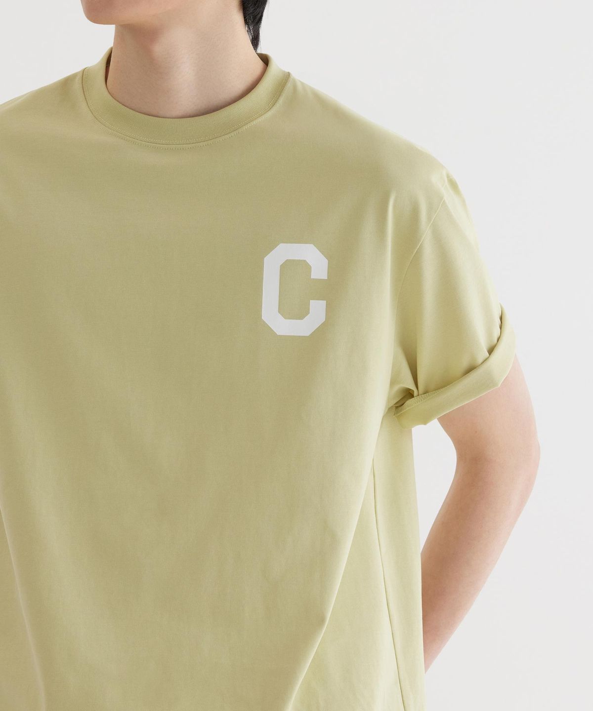 커버낫(COVERNAT) 쿨 코튼 C 로고 티셔츠 Lime
