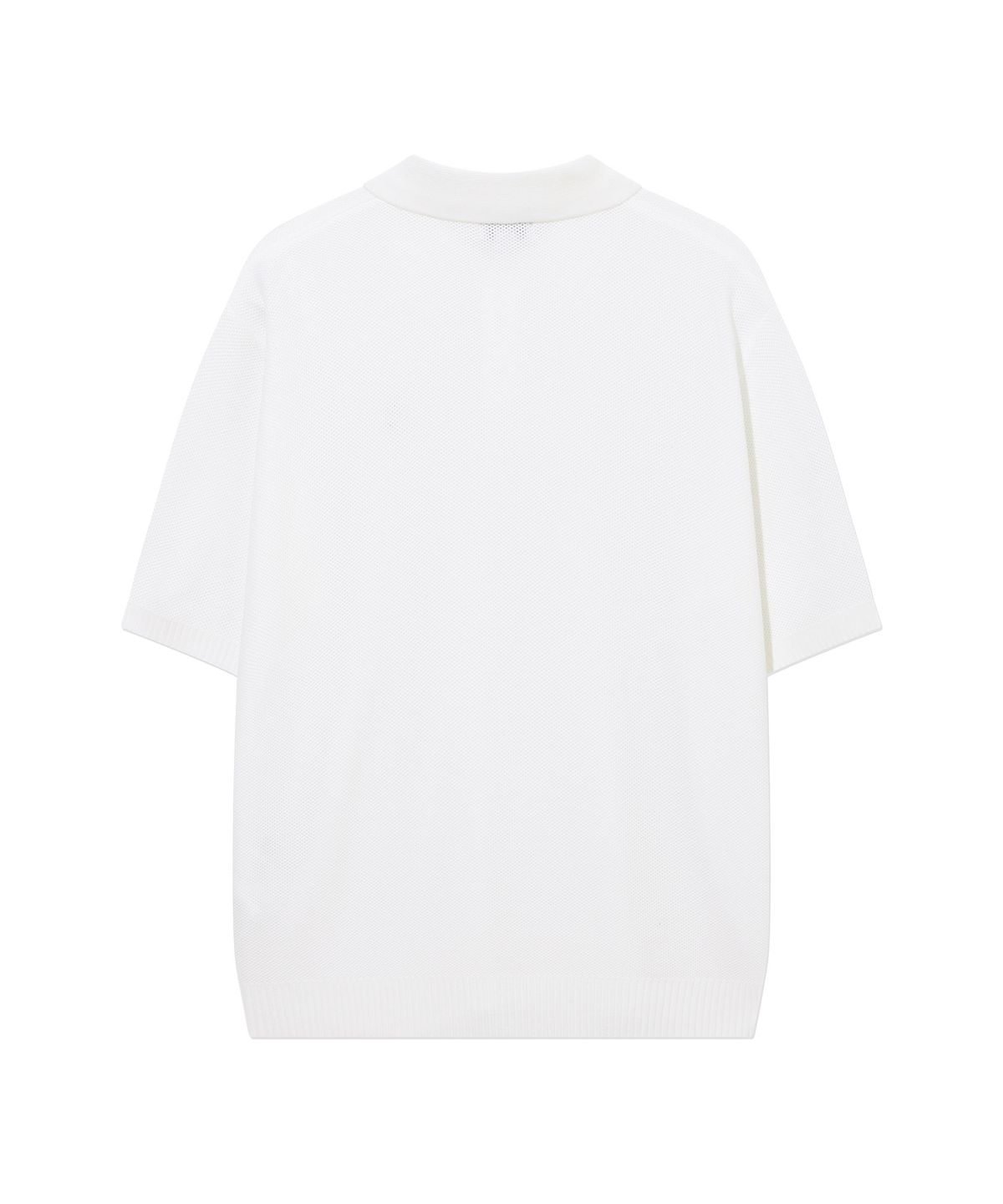 커버낫(COVERNAT) C 로고 카라 하프 니트 White