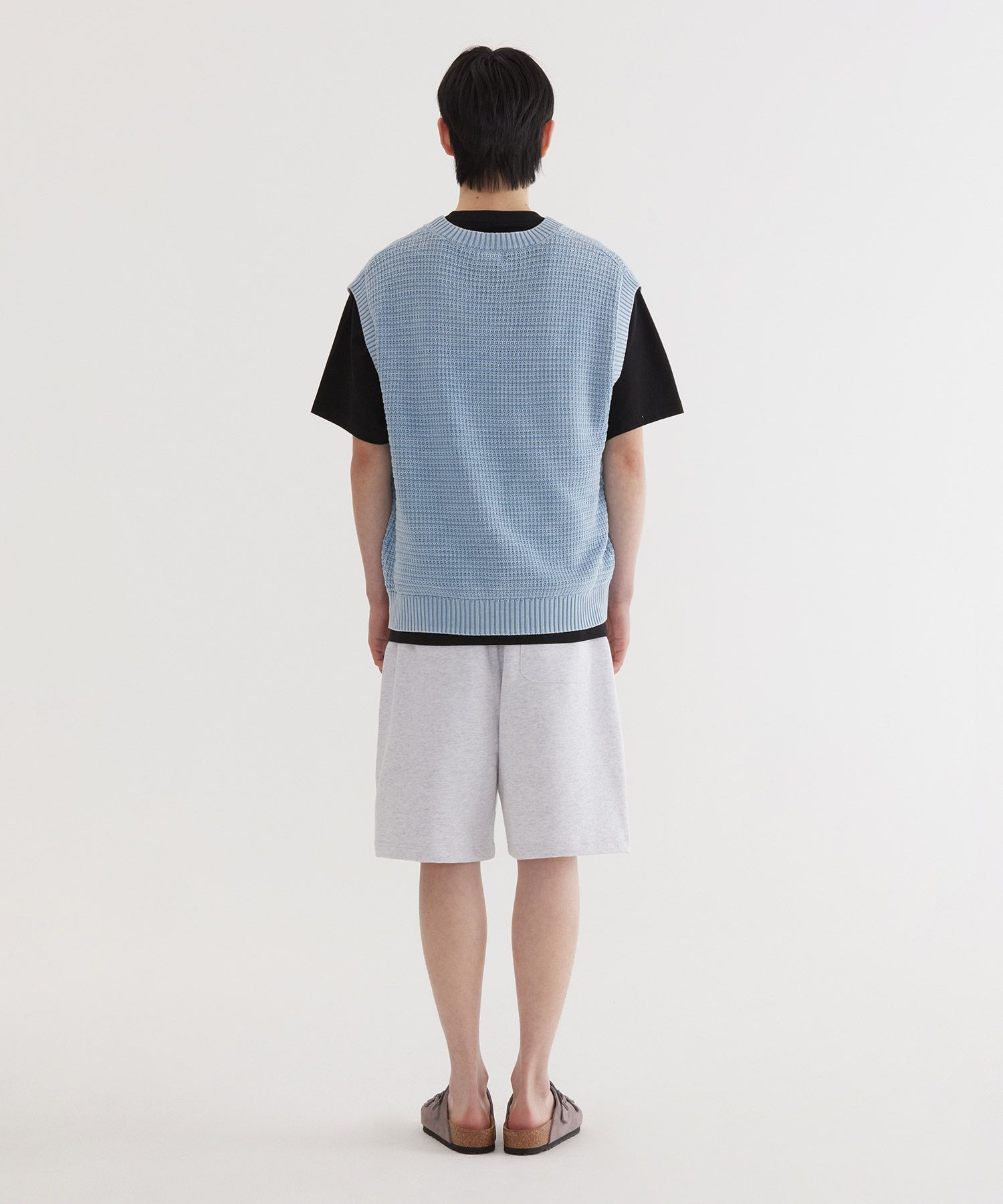 MUSINSA | COVERNAT Regular C Logo Sweat Shorts Heather Gray