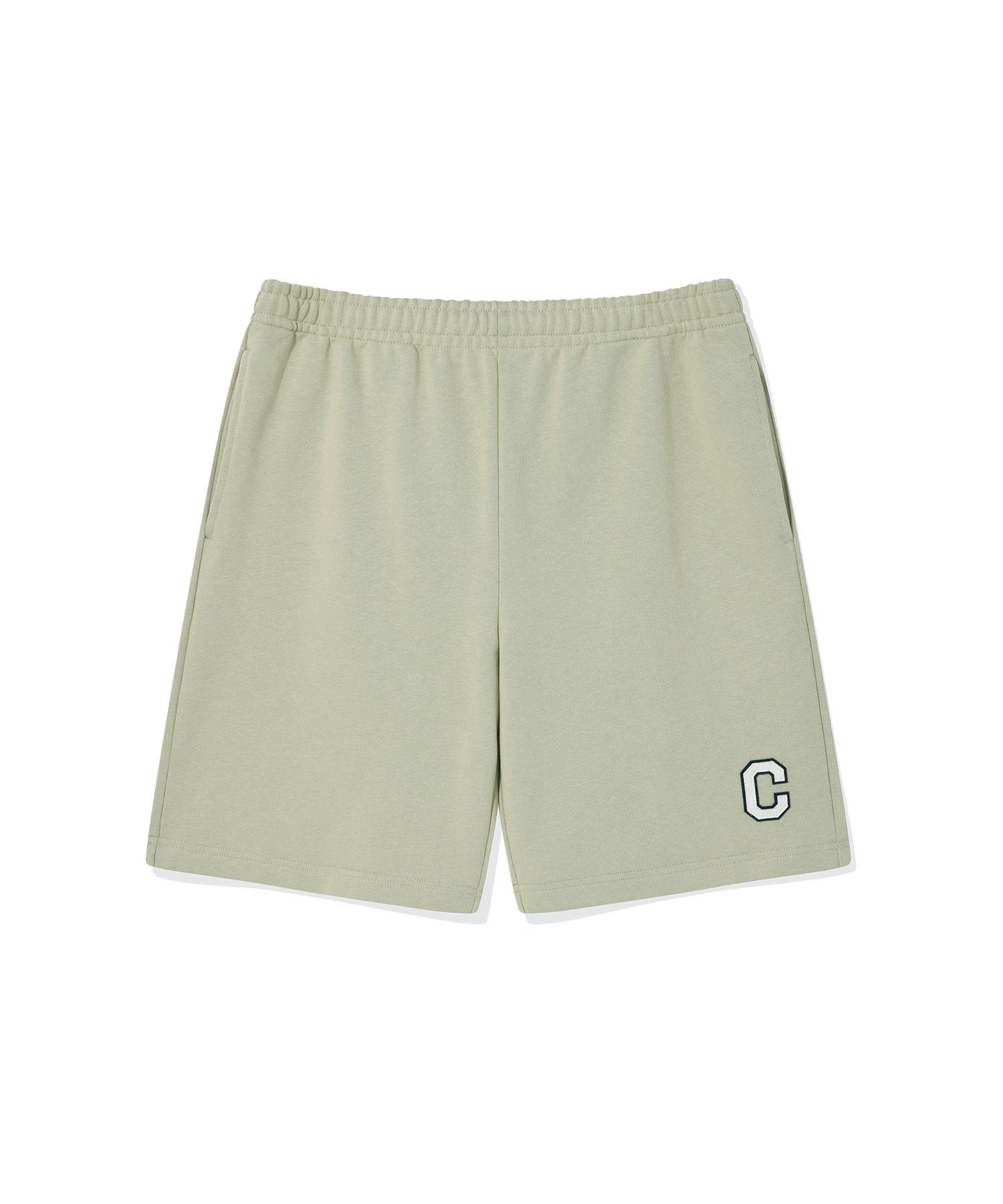 MUSINSA公式 | COVERNAT Regular C Logo Sweat Shorts Light Khaki