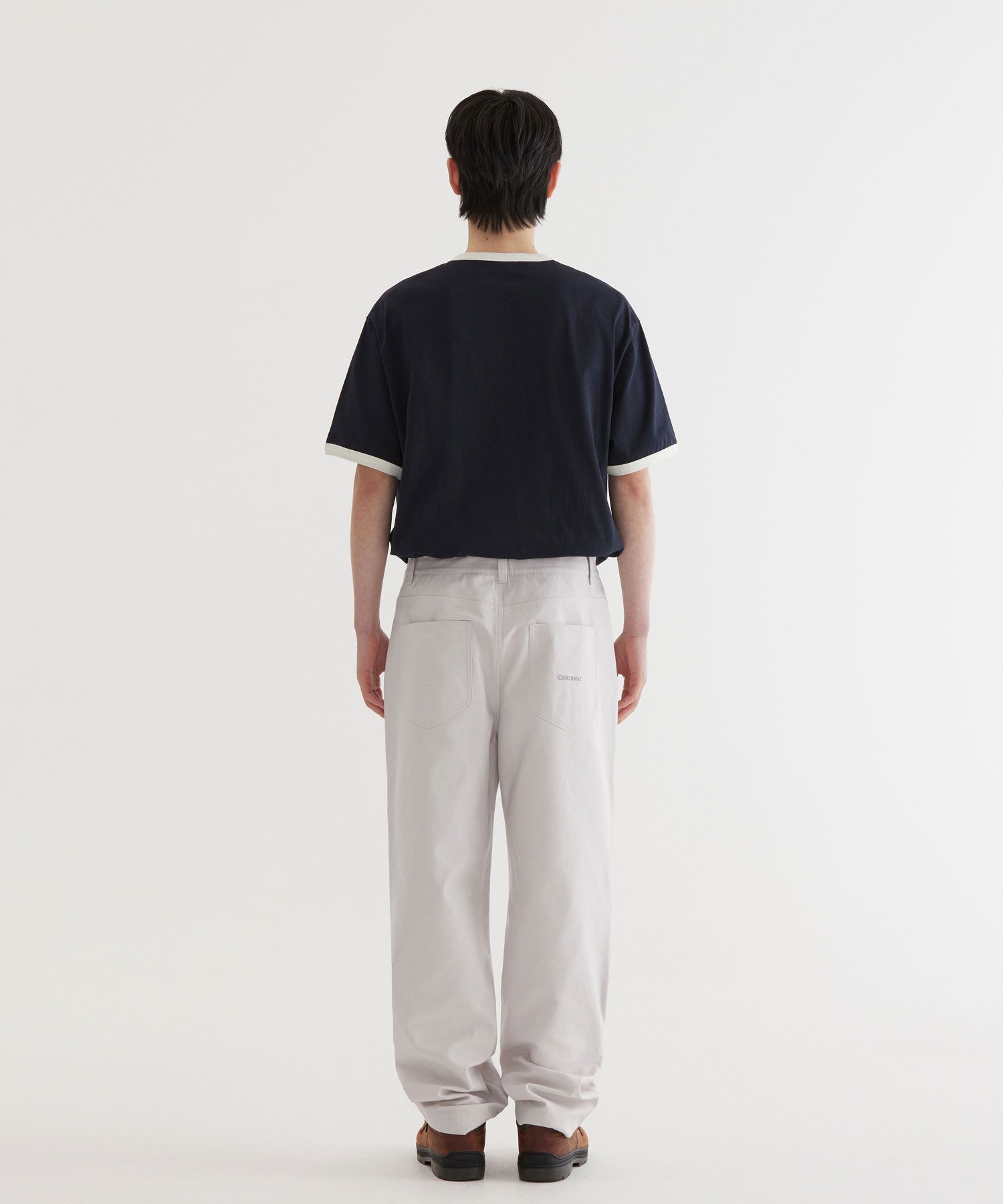 MUSINSA | COVERNAT Typographic Ringer T-Shirt Dark Navy