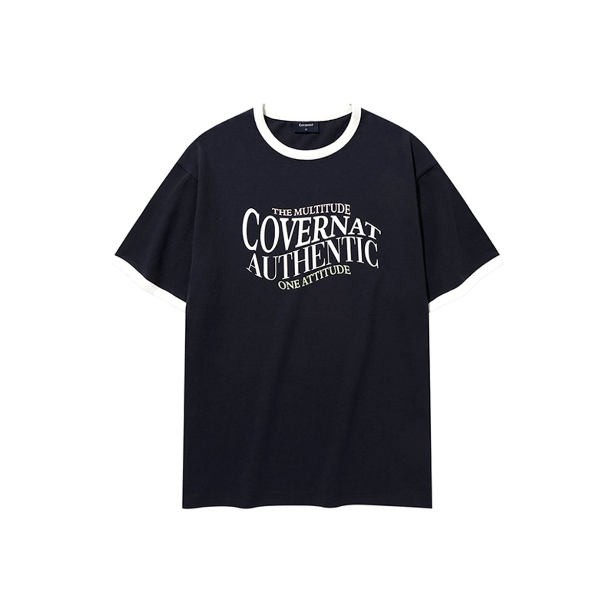 커버낫(COVERNAT) 타이포 그래픽 링거 티셔츠 Dark Navy