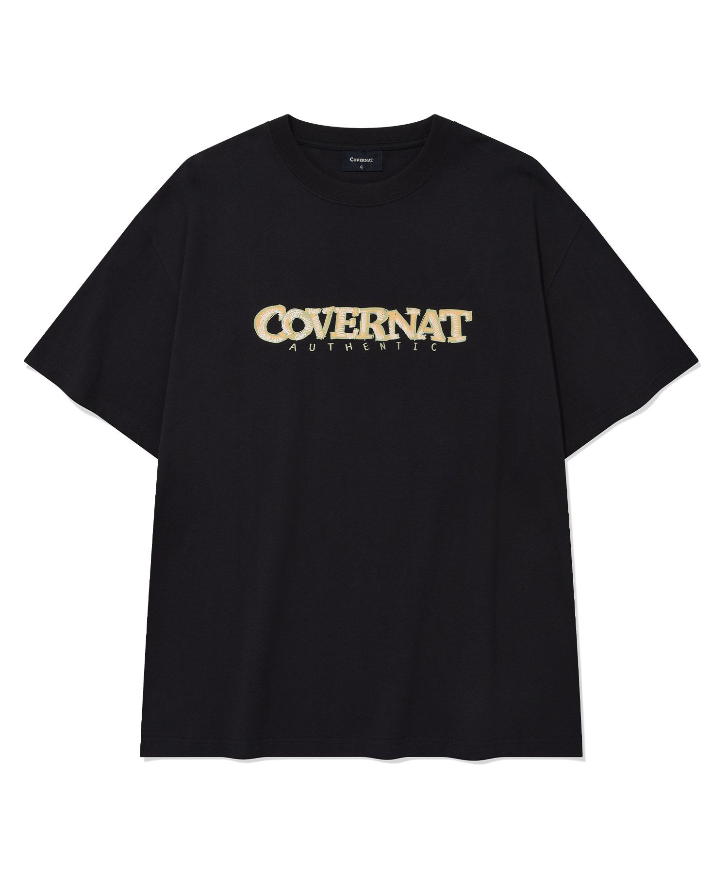 ★COVERNAT★ Multi-typo graphic t-shirt Dark Navy CO2502ST52 Multi Typographic T-Shirt Dark Navy - Covernat | 60% - Asian