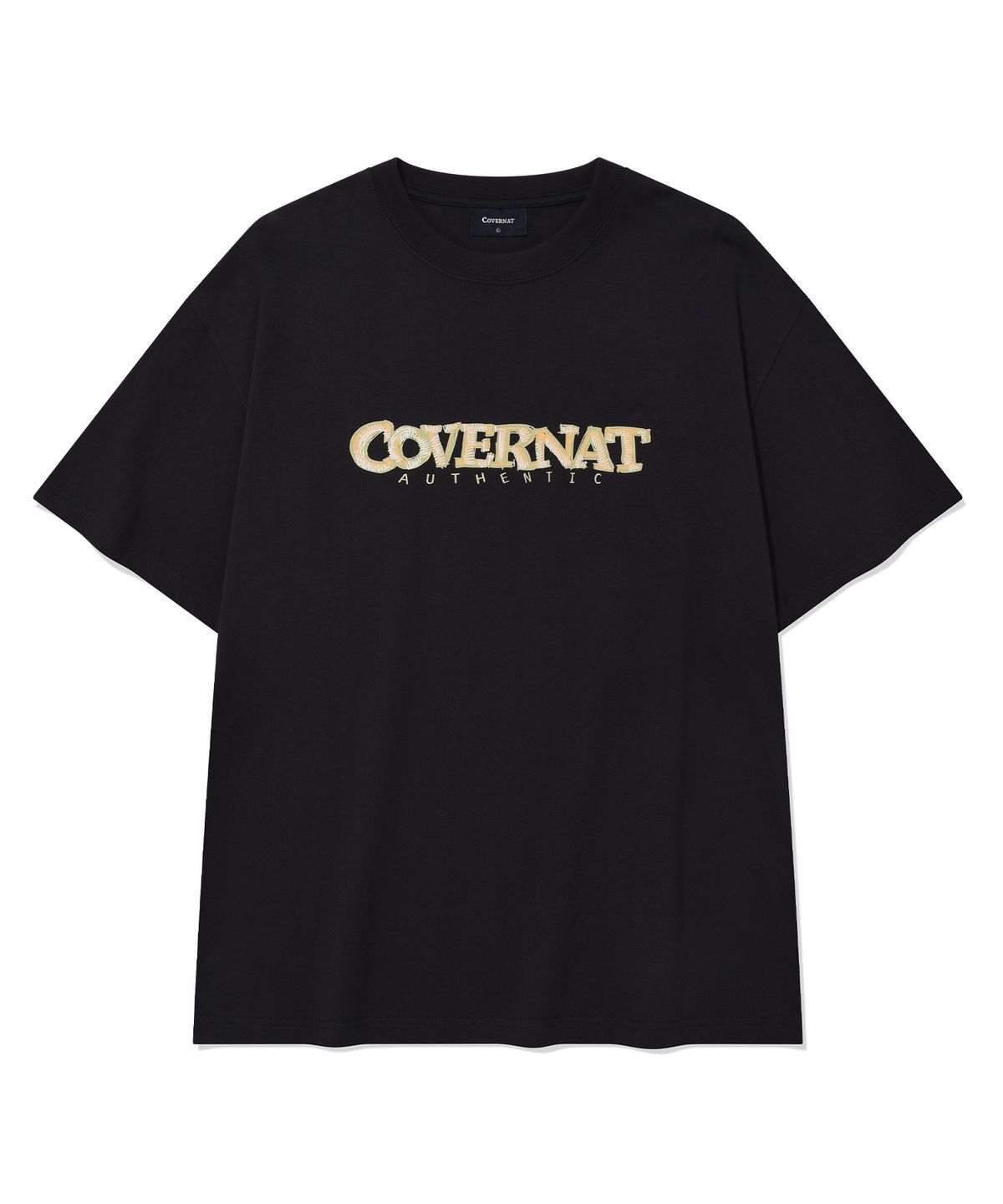 커버낫(COVERNAT) 멀티 컬러 로고 그래픽 티셔츠 Dark Navy