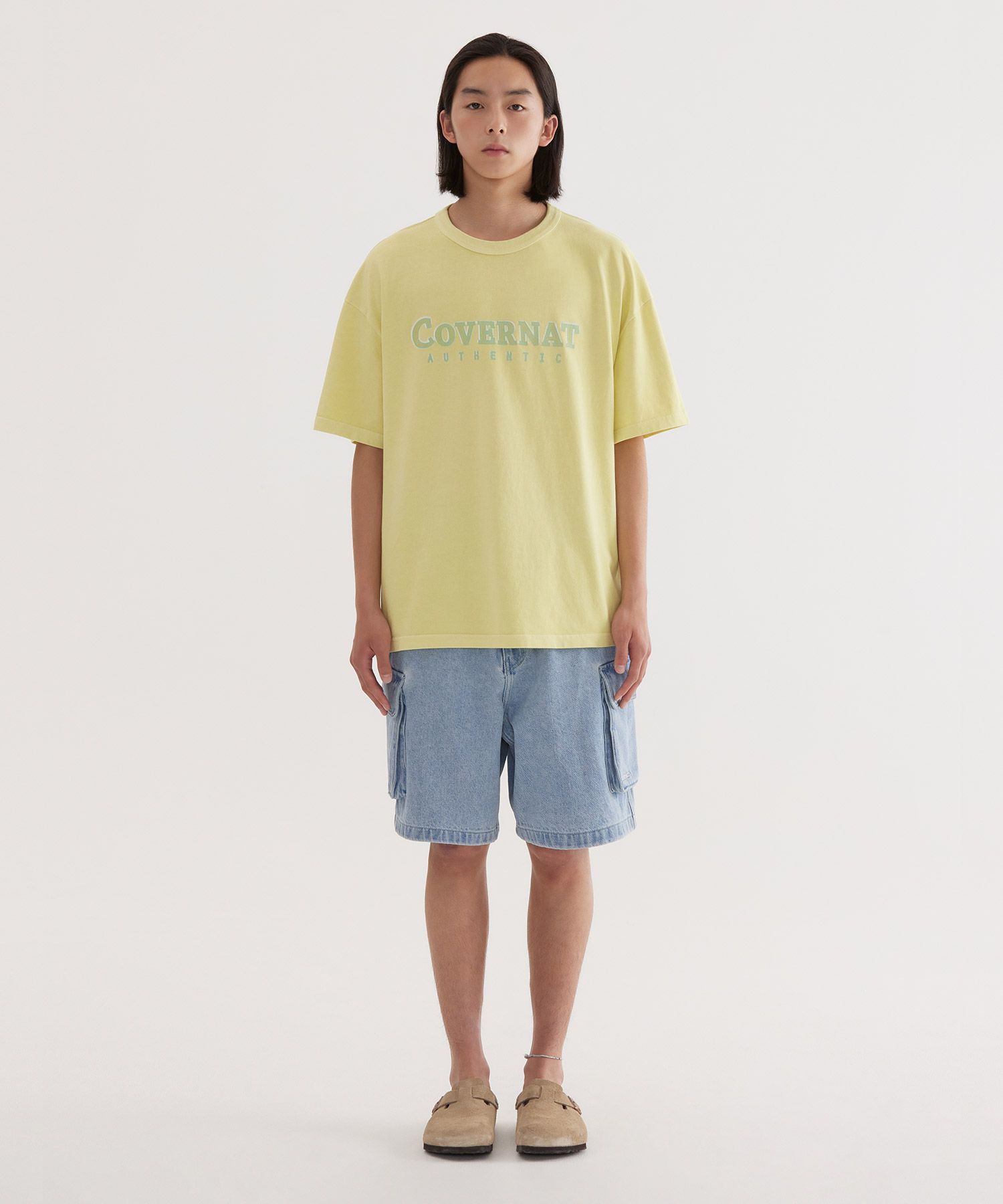 COVERNAT ♥ Neon Logo Dying T-Shirt/追跡付 MUSINSA公式 | COVERNAT Neon Logo Dying T-Shirt Charcoal