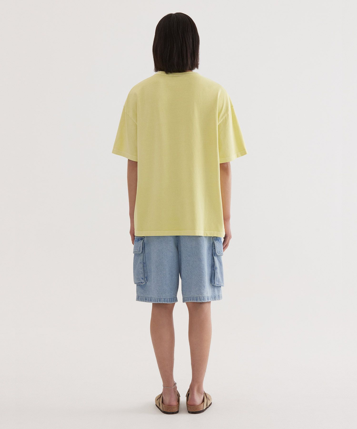 MUSINSA | COVERNAT Neon Logo Dying T-Shirt Lime