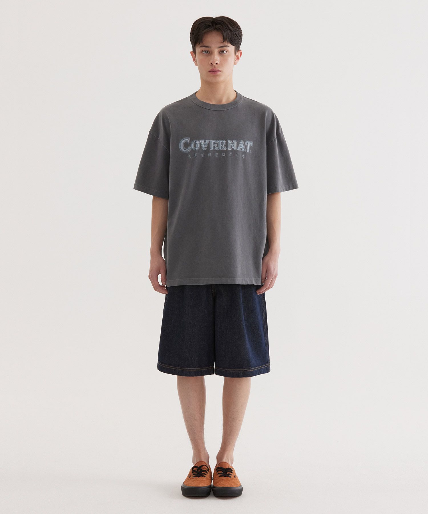 COVERNATのNeon Logo Dying T-Shirt 全3色 MUSINSA公式 | COVERNAT Neon Logo Dying T-Shirt Charcoal