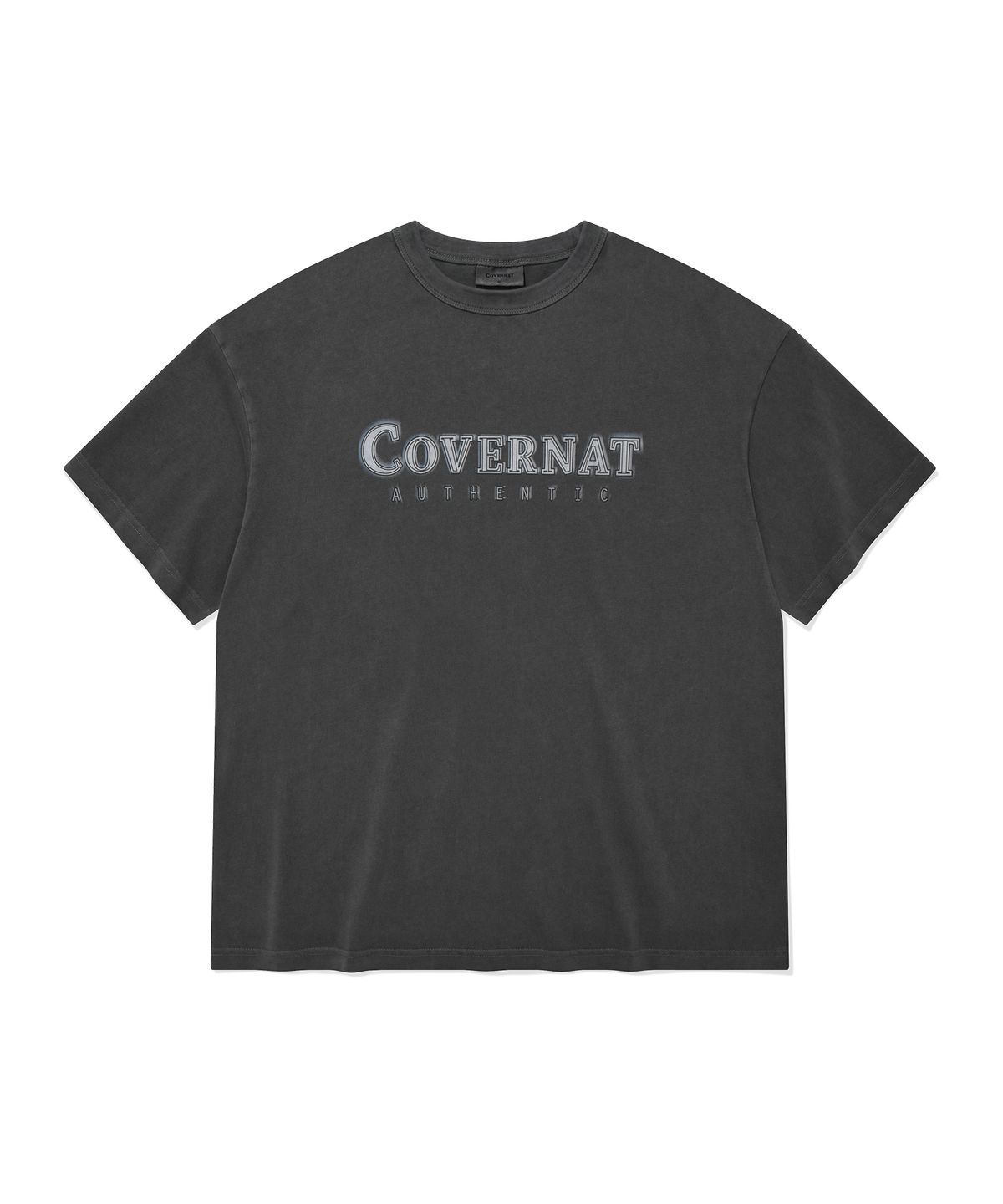 커버낫(COVERNAT) 네온 로고 다잉 티셔츠 Charcoal