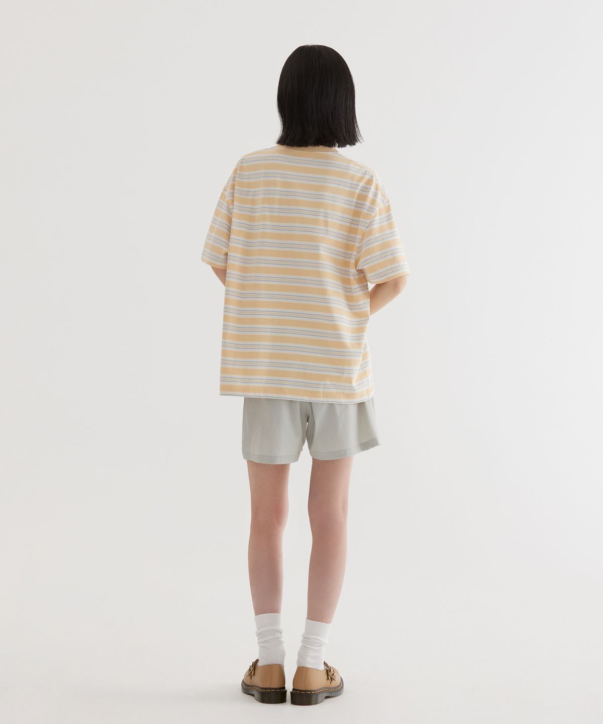 커버낫(COVERNAT) 멀티 스트라이프 티셔츠 Yellow