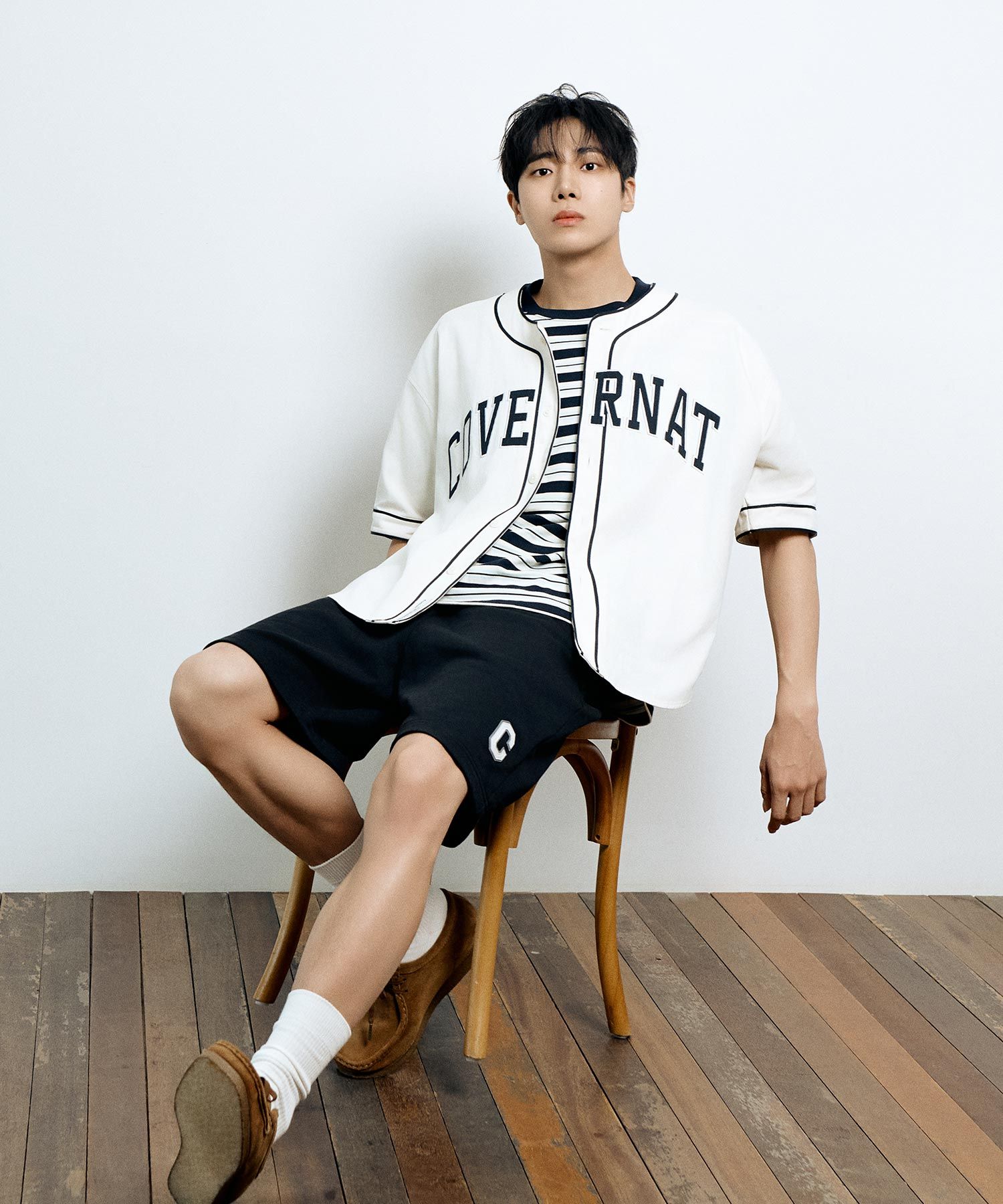 MUSINSA | COVERNAT Multi Stripe T-Shirt Dark Navy