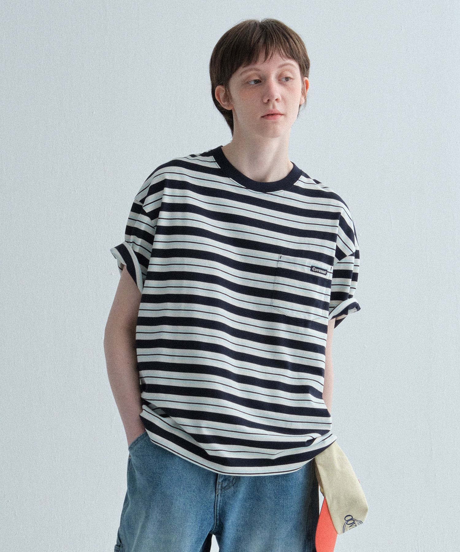 Tシャツ・カットソー COVERNAT Multi Stripe T-Shirt Navy MUSINSA | COVERNAT Multi Stripe T-Shirt Dark Navy