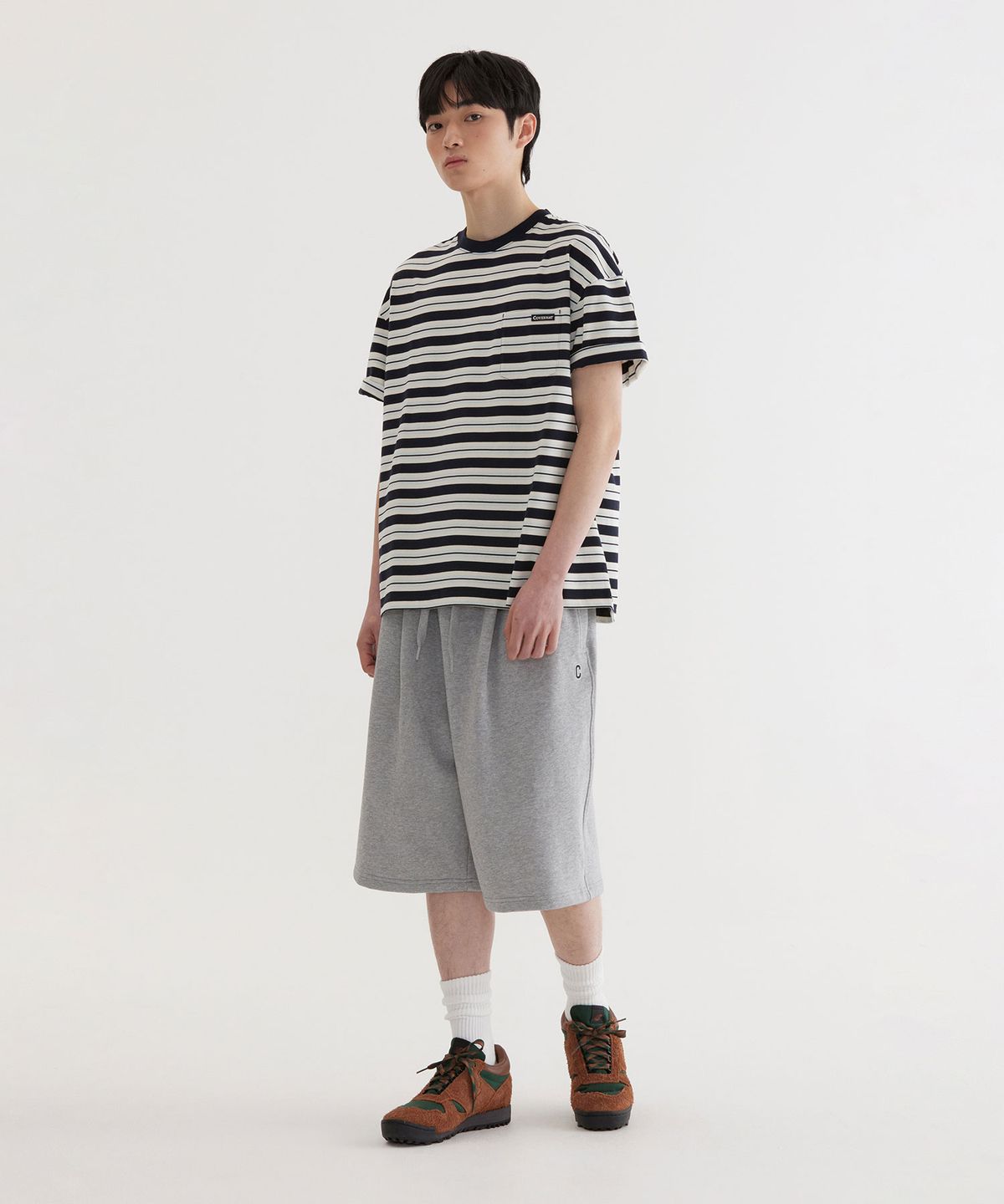 커버낫(COVERNAT) 멀티 스트라이프 티셔츠 Dark Navy