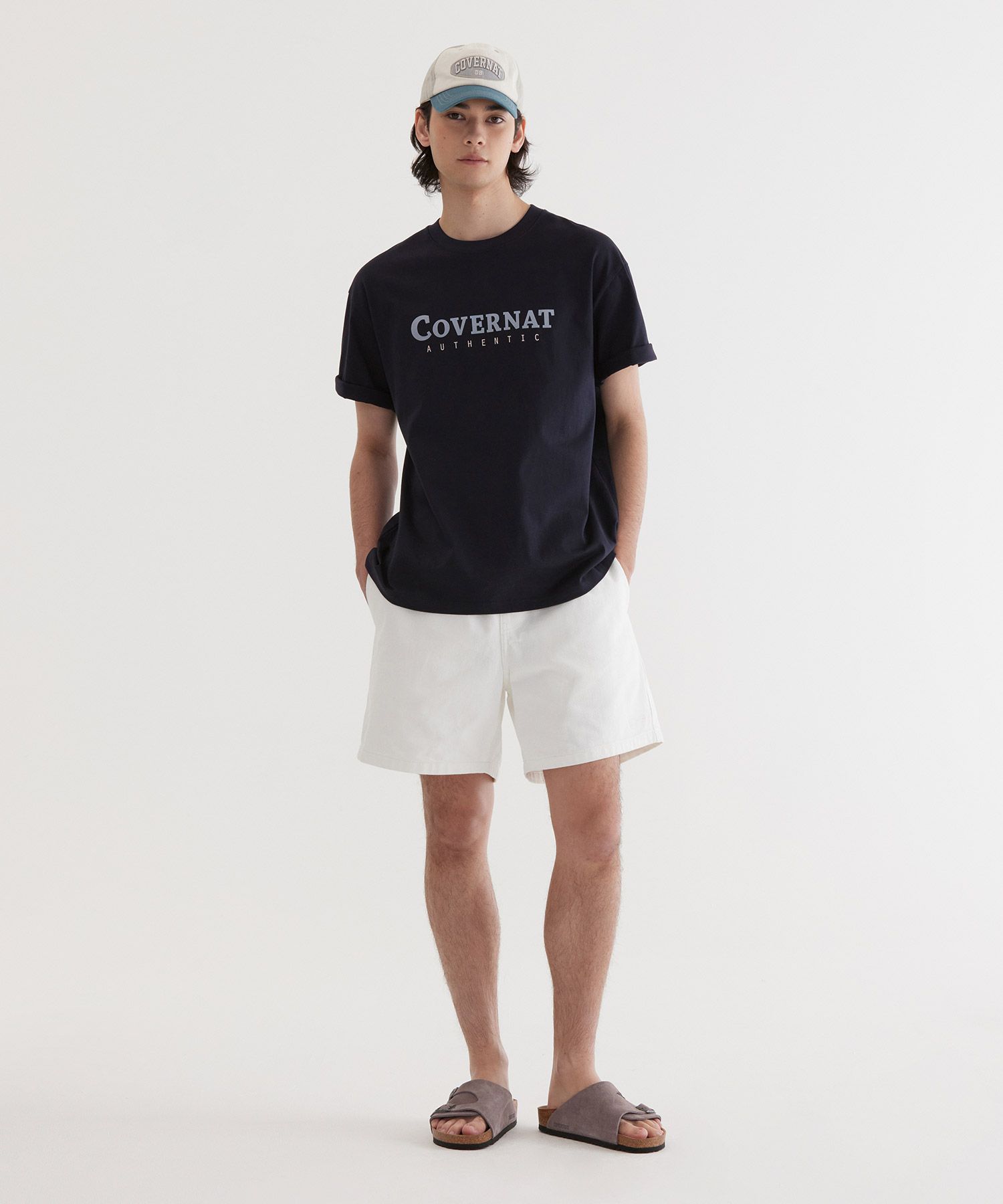 MUSINSA | COVERNAT Center Authentic T-Shirt Dark Navy