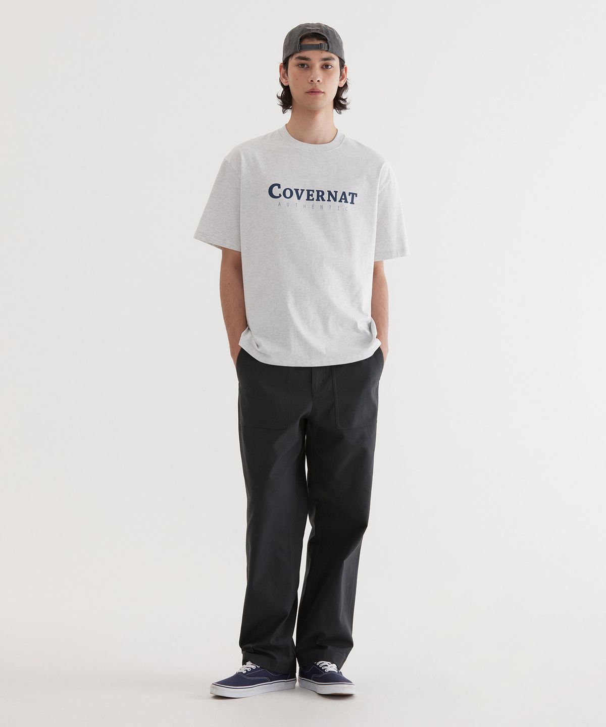 커버낫(COVERNAT) 센터 어센틱 티셔츠 Heather Gray