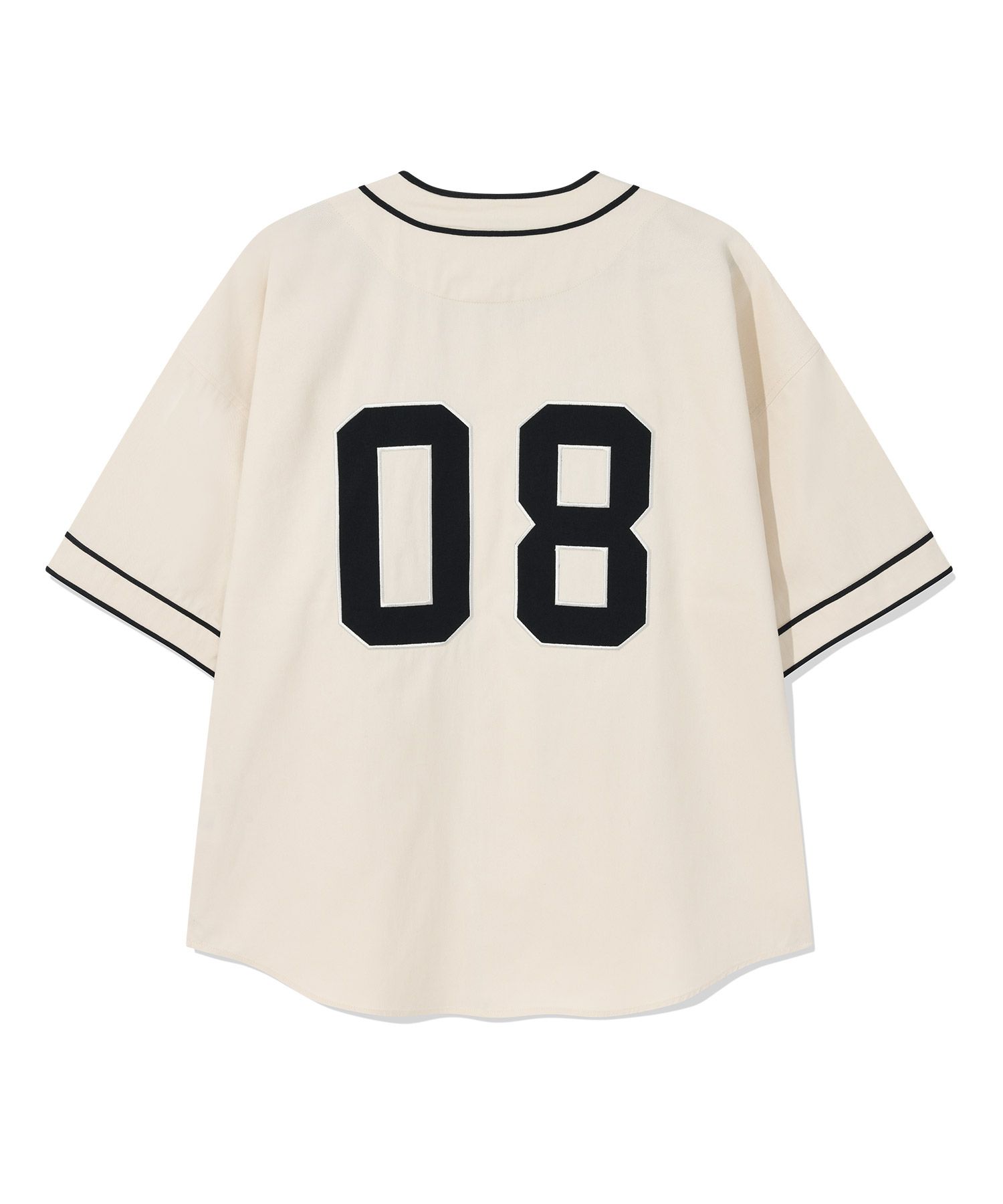 MUSINSA公式 | COVERNAT Arch Logo Baseball Half Shirt Ivory