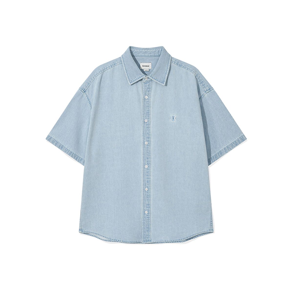 커버낫(COVERNAT) C 로고 데님 하프 셔츠 Light Blue