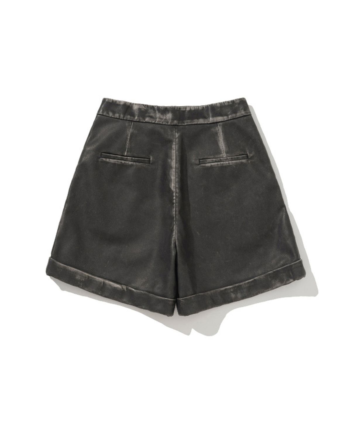 에르에르(ERER) Vintage Wash Leather Shorts Black