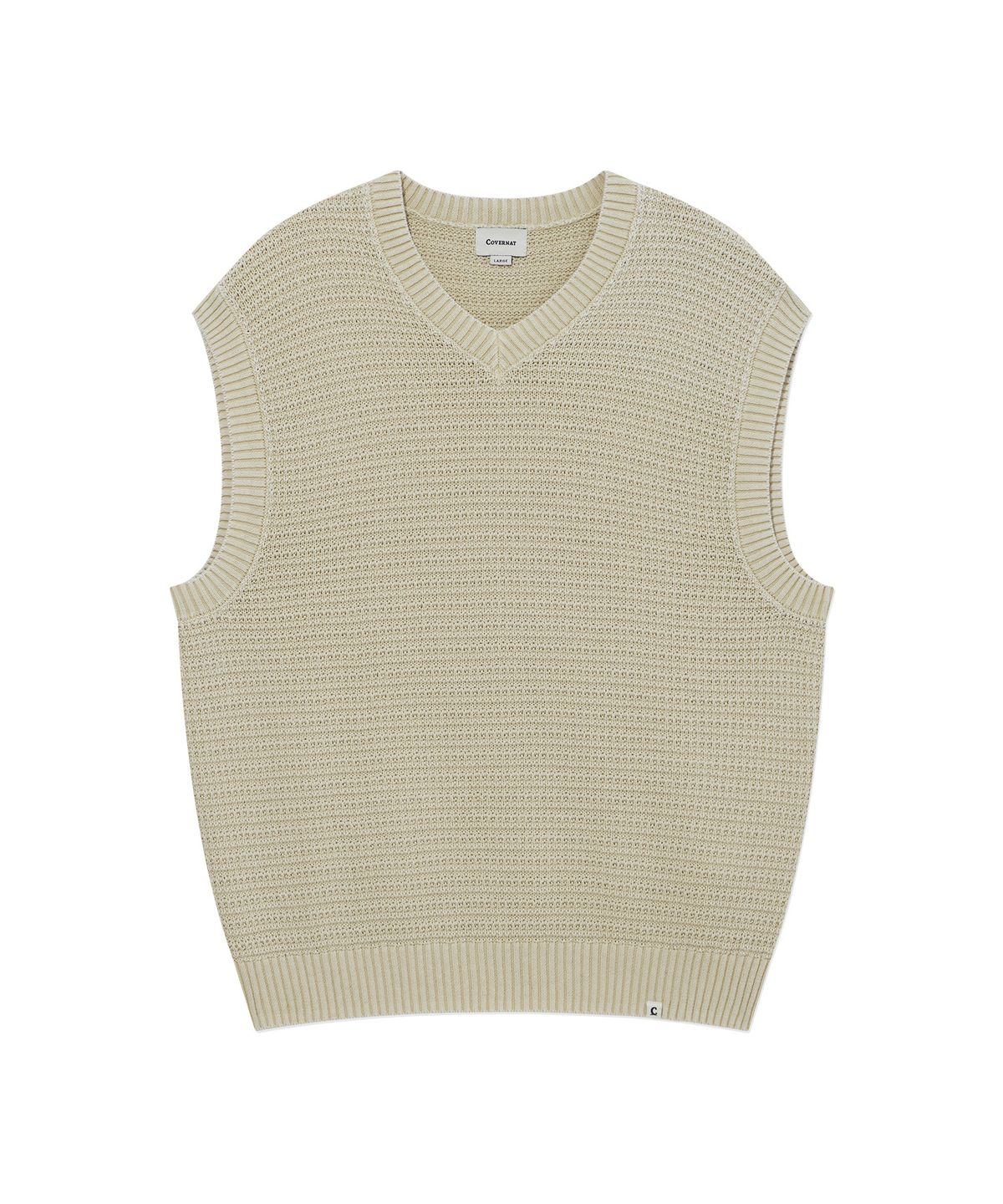 커버낫(COVERNAT) 스톤 워싱 니트 베스트 Beige
