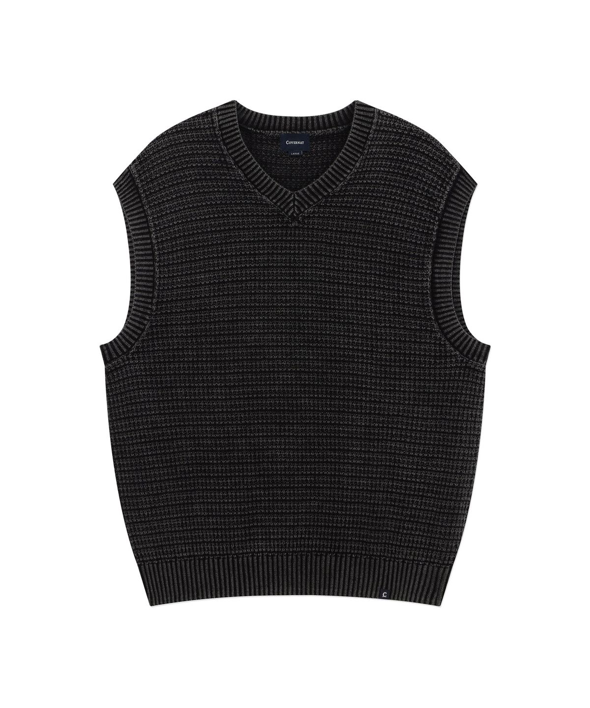 커버낫(COVERNAT) 스톤 워싱 니트 베스트 Charcoal