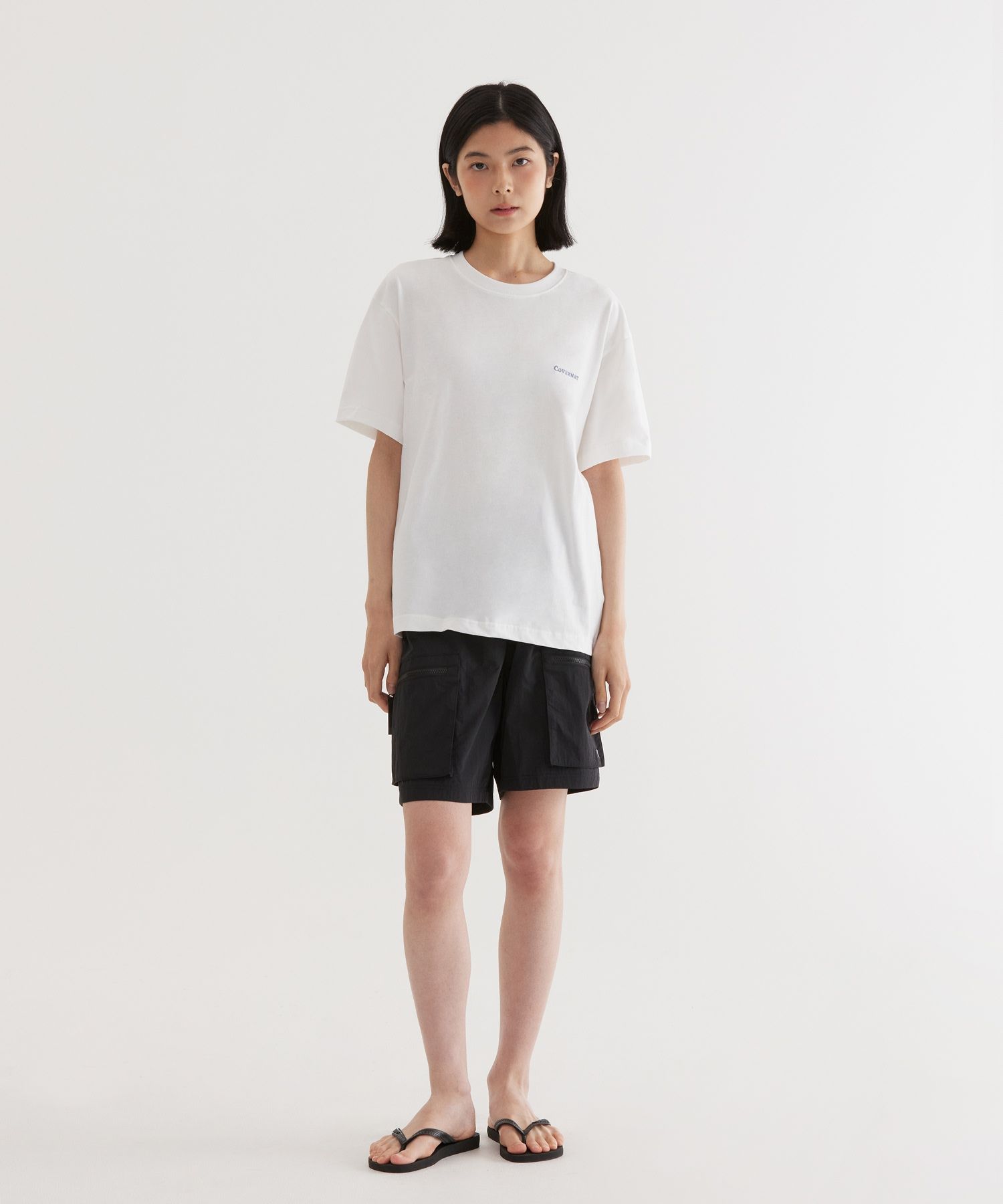 ★COVERNAT★ Small Authentic T-Shirt White CO2502ST01WH MUSINSA | COVERNAT Whale Logo Cotton Half Shirt White