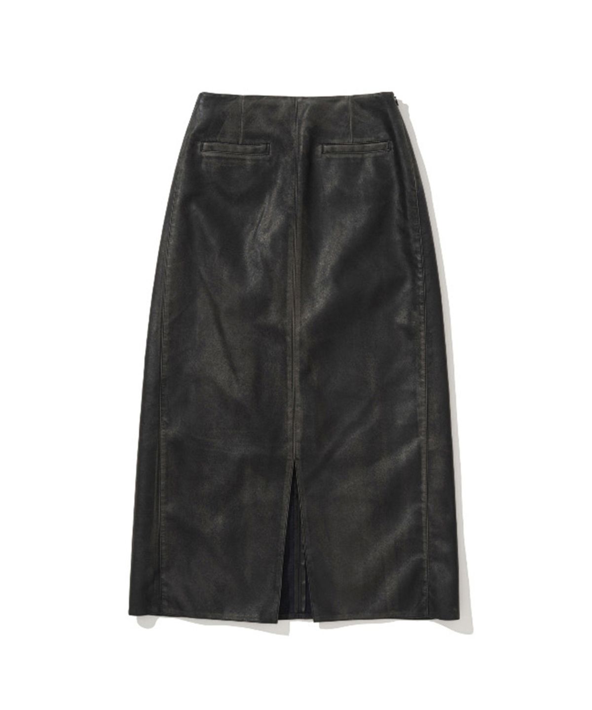 에르에르(ERER) Vintage Wash Leather Long Skirt Black
