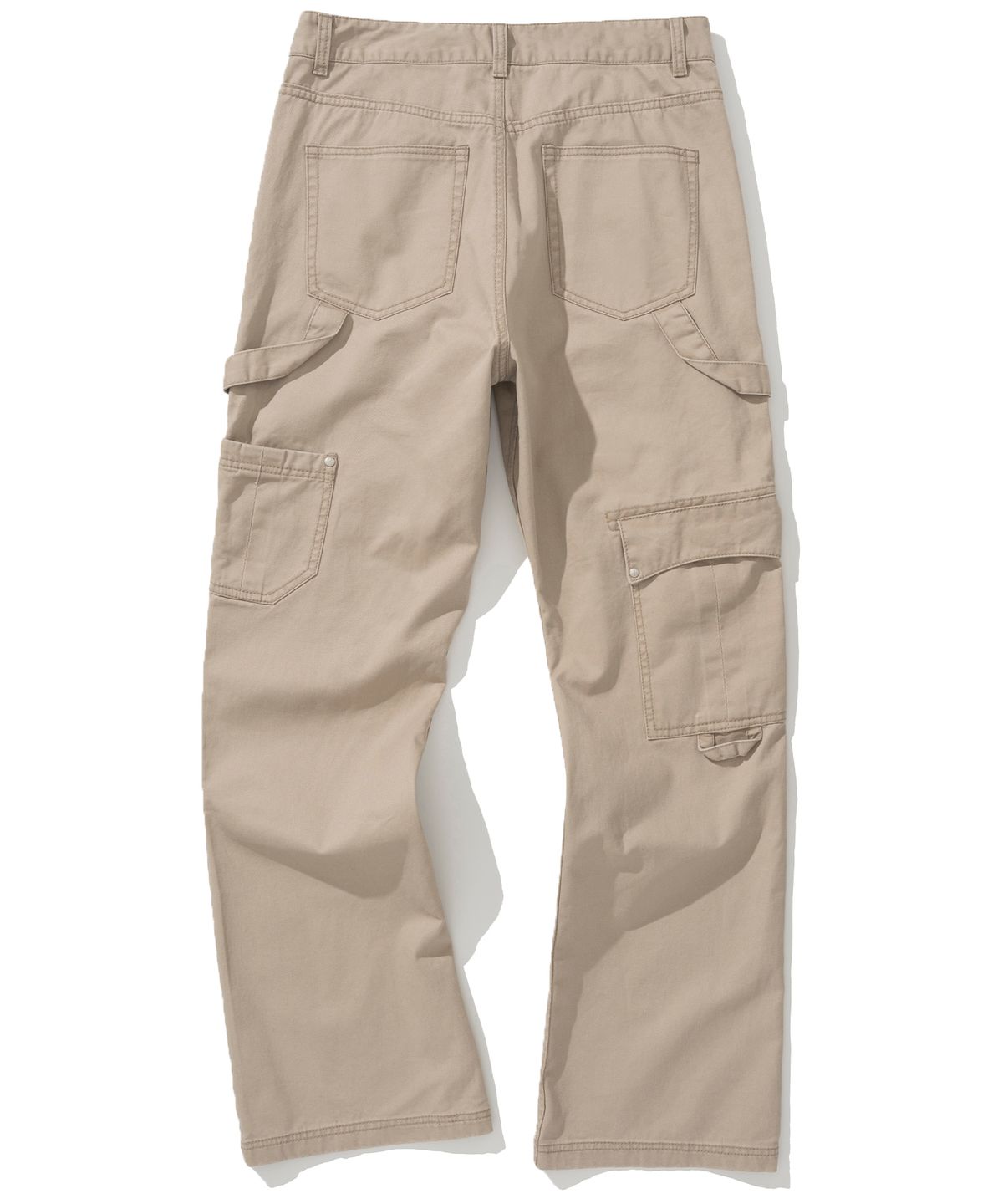 낫포너드(NOT4NERD) Double Knee Carpenter Flare Fit Cotton Pants - Beige