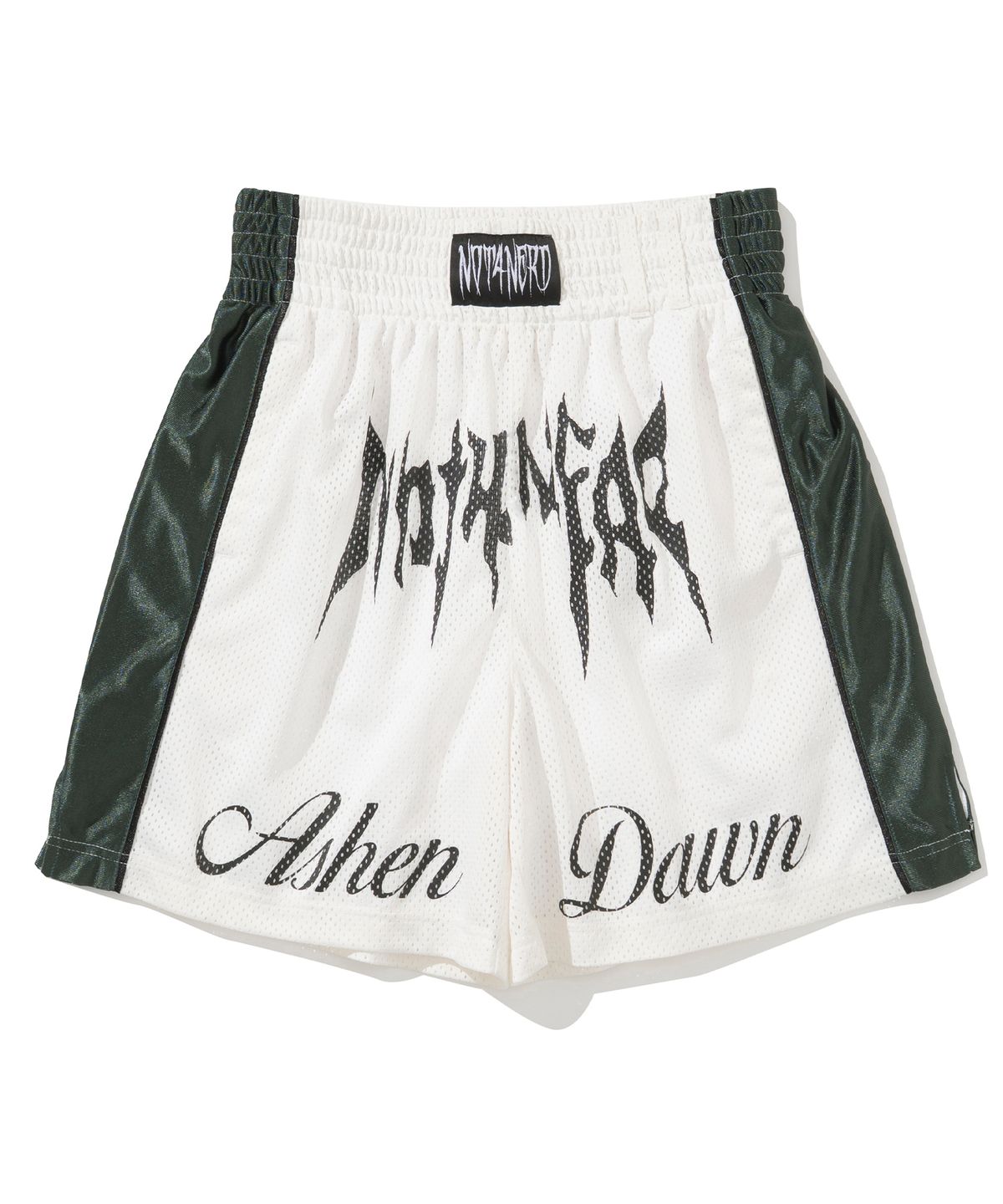 낫포너드(NOT4NERD) Bone Logo Ashen Dawn Mesh Boxing Shorts - White