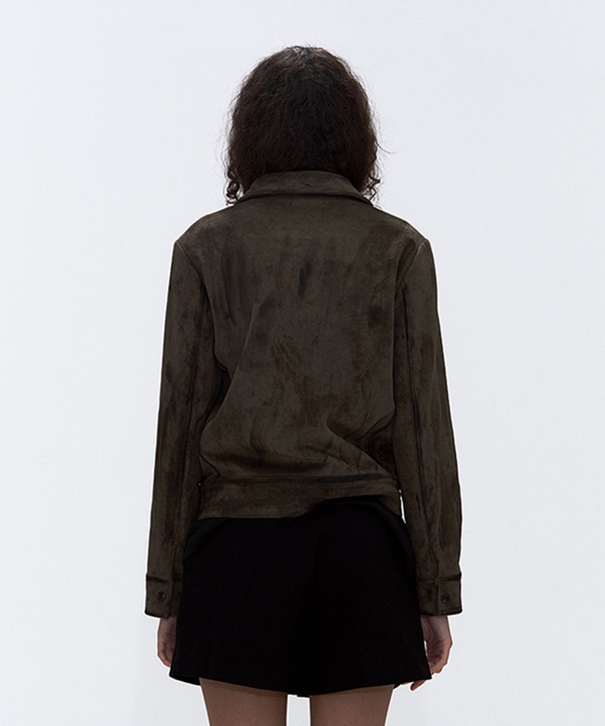 에르에르(ERER) Suede Pocket Rider Jacket Khaki