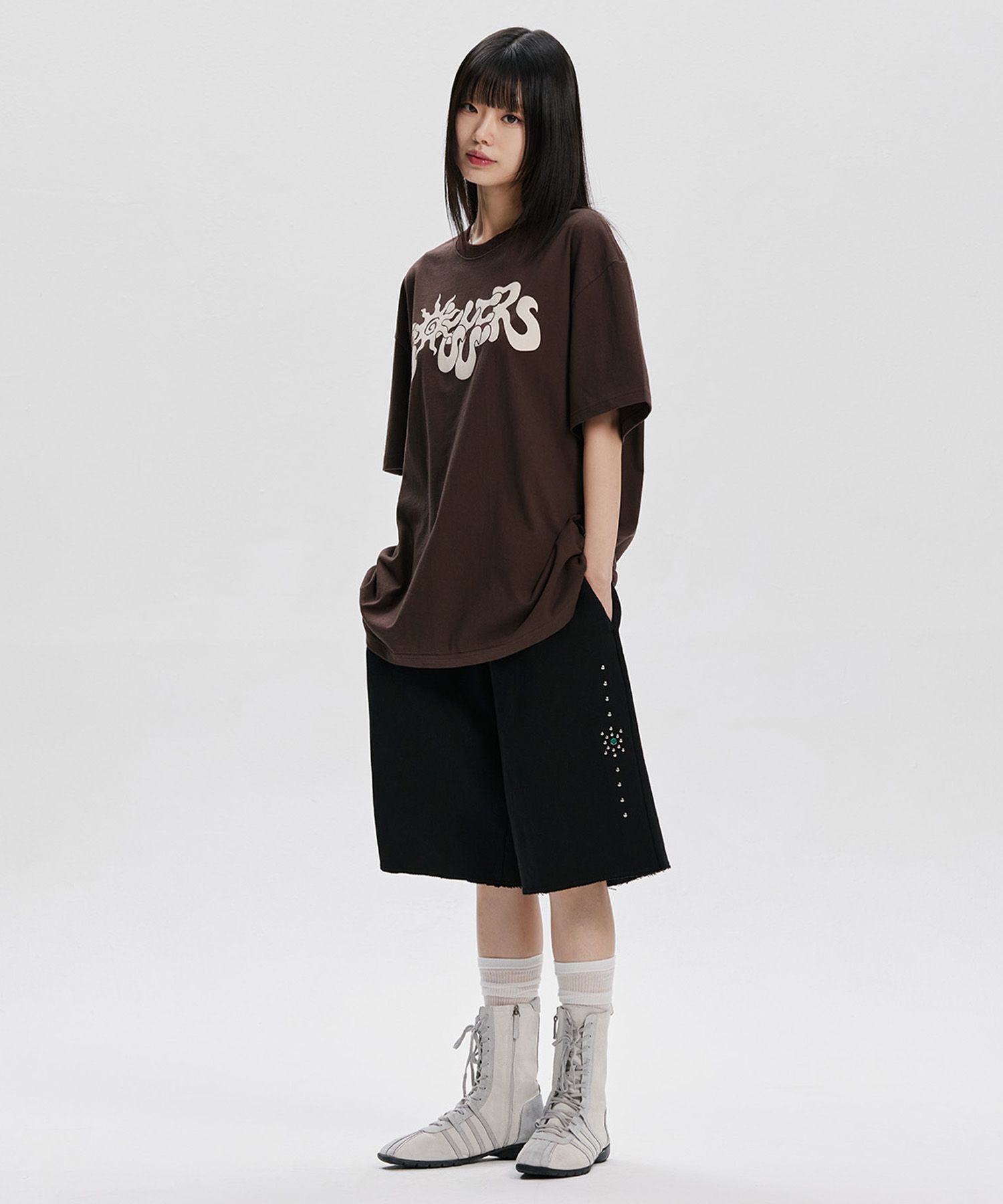 MUSINSA | GOTTER GALLERY GEM SIDE SWEAT SHORTS_BK