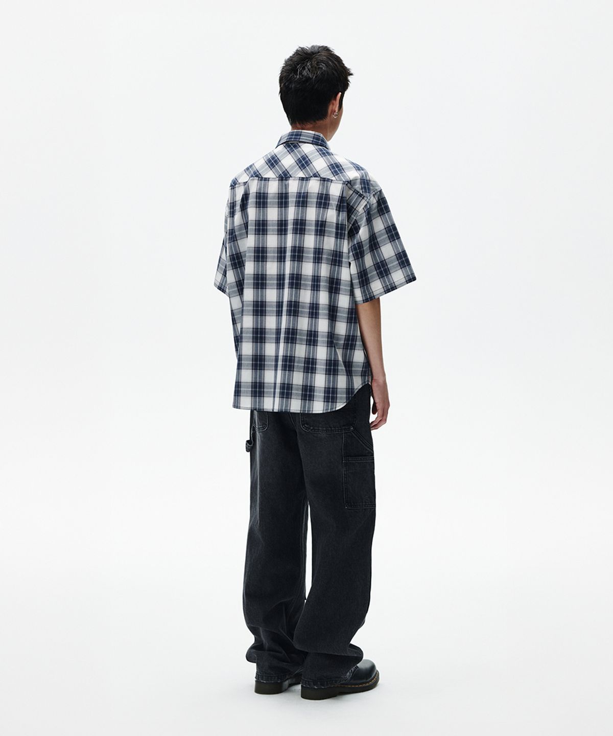 마하그리드(MAHAGRID) OMBRE CHECK HALF SHIRT NAVY(MG2FMMW360A)