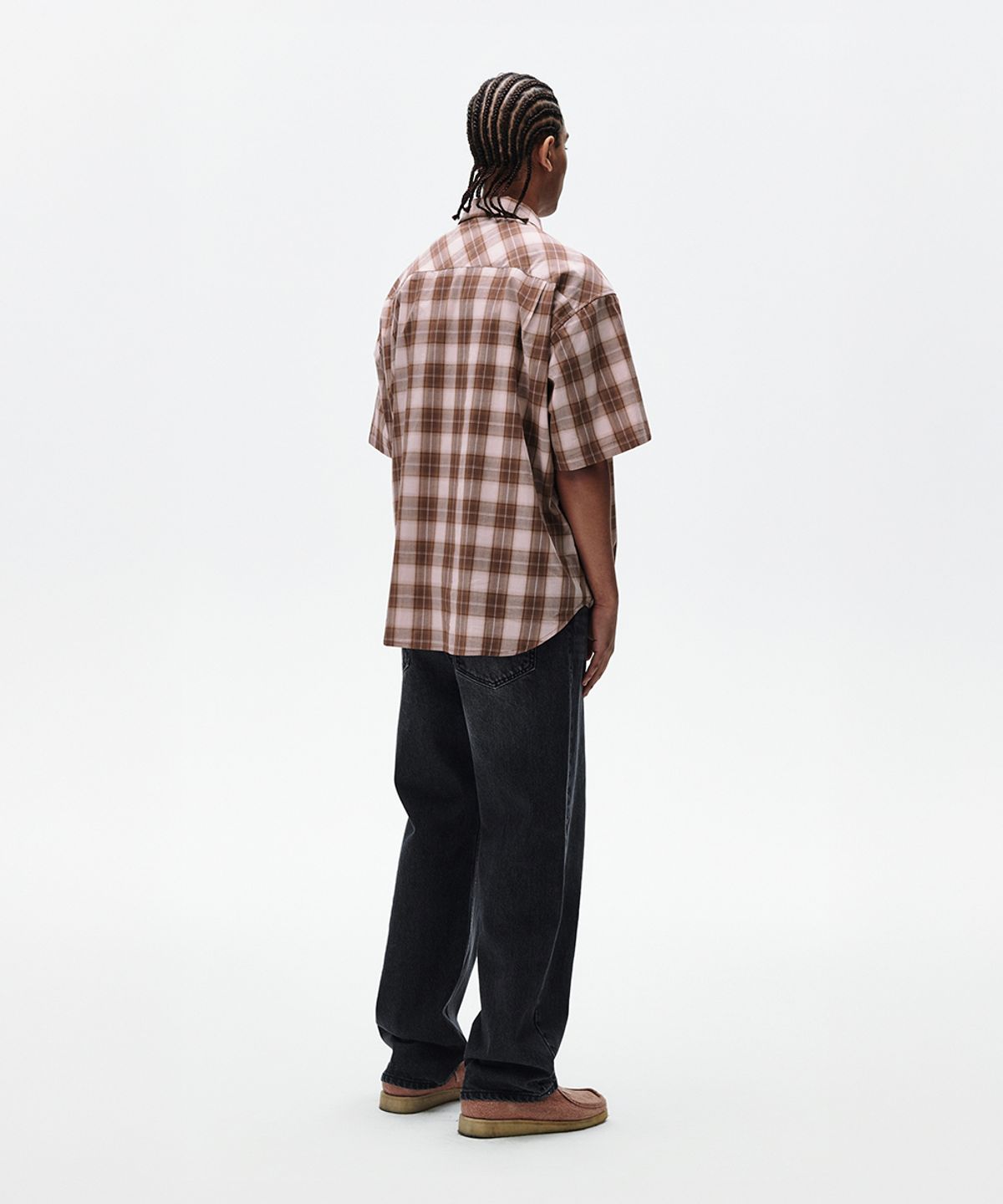 마하그리드(MAHAGRID) OMBRE CHECK HALF SHIRT RED(MG2FMMW360A)