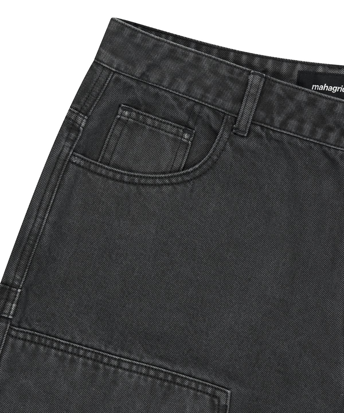 마하그리드(MAHAGRID) DYED DOUBLE KNEE SHORT CHARCOAL(MG2FMMD172A)