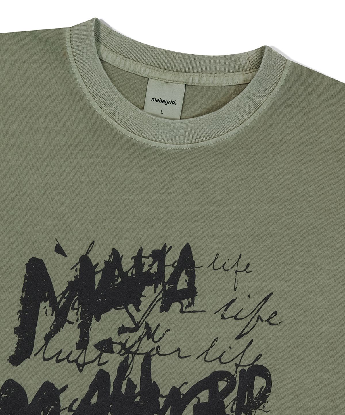 마하그리드(MAHAGRID) WRITER PIGMENT TEE KHAKI(MG2FMMT516A)
