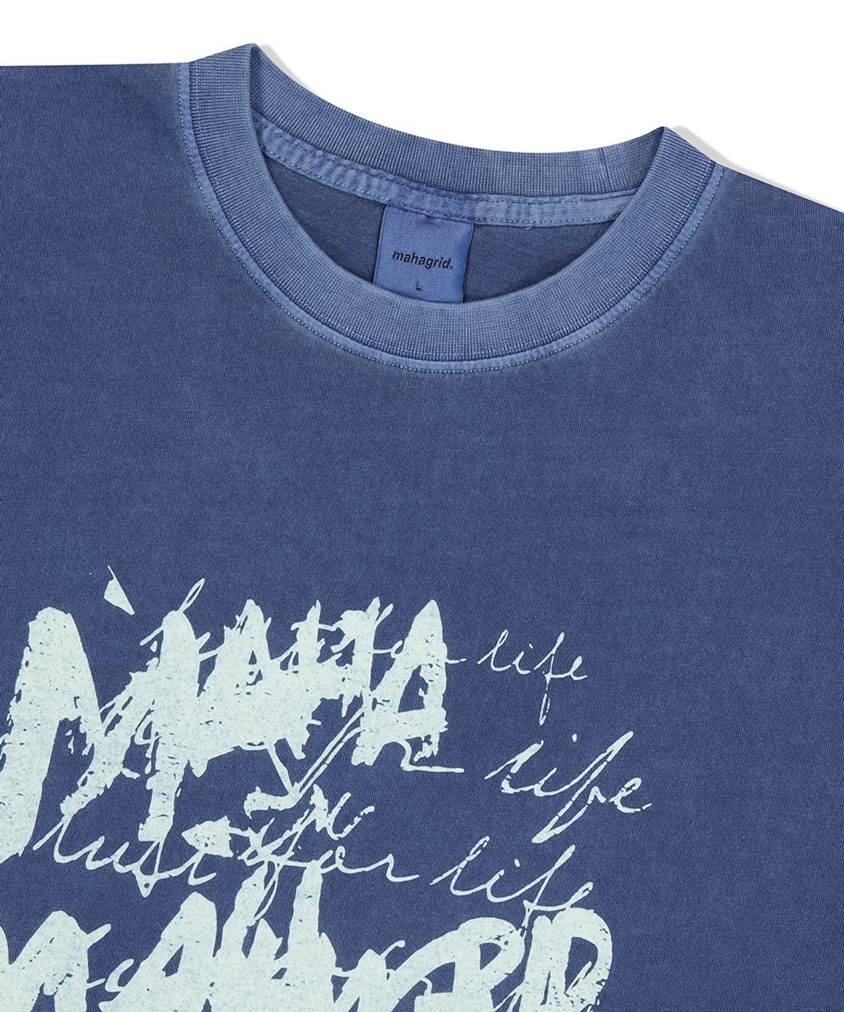 마하그리드(MAHAGRID) WRITER PIGMENT TEE BLUE(MG2FMMT516A)