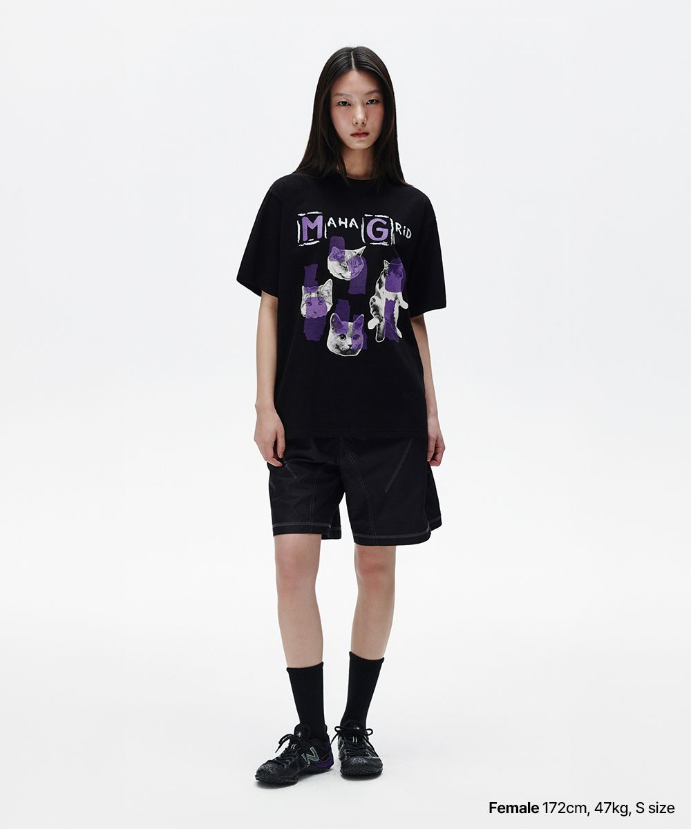 MUSINSA | MAHAGRID CAT DREAM TEE BLACK(MG2FMMT518A)