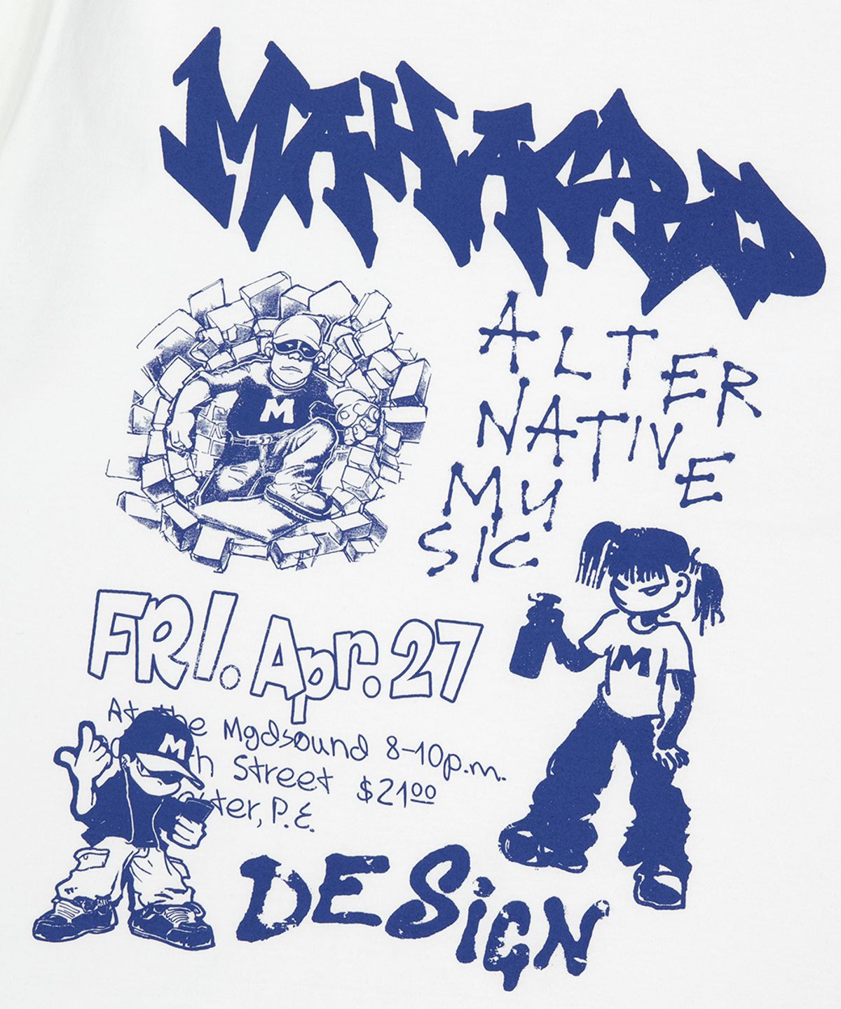 마하그리드(MAHAGRID) STREET CREW TEE WHITE(MG2FMMT532A)