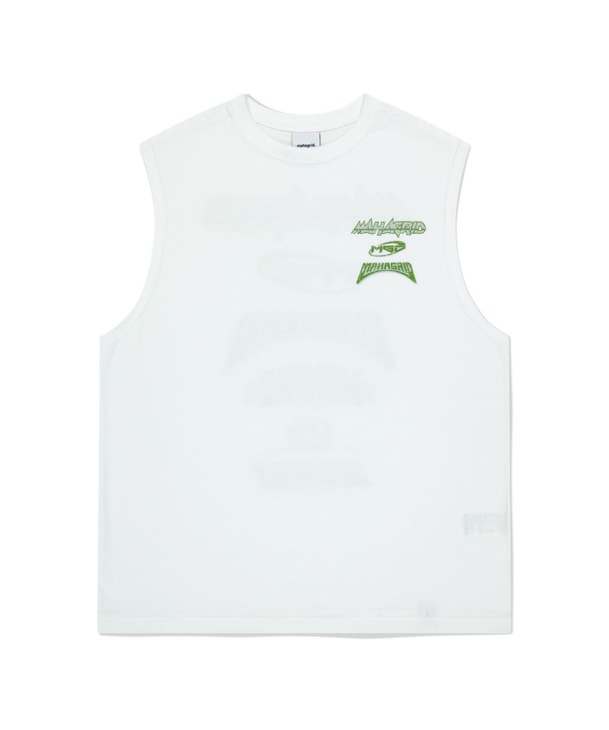 마하그리드(MAHAGRID) MULTI LOGO SLEEVLESS WHITE(MG2FMMT542A)