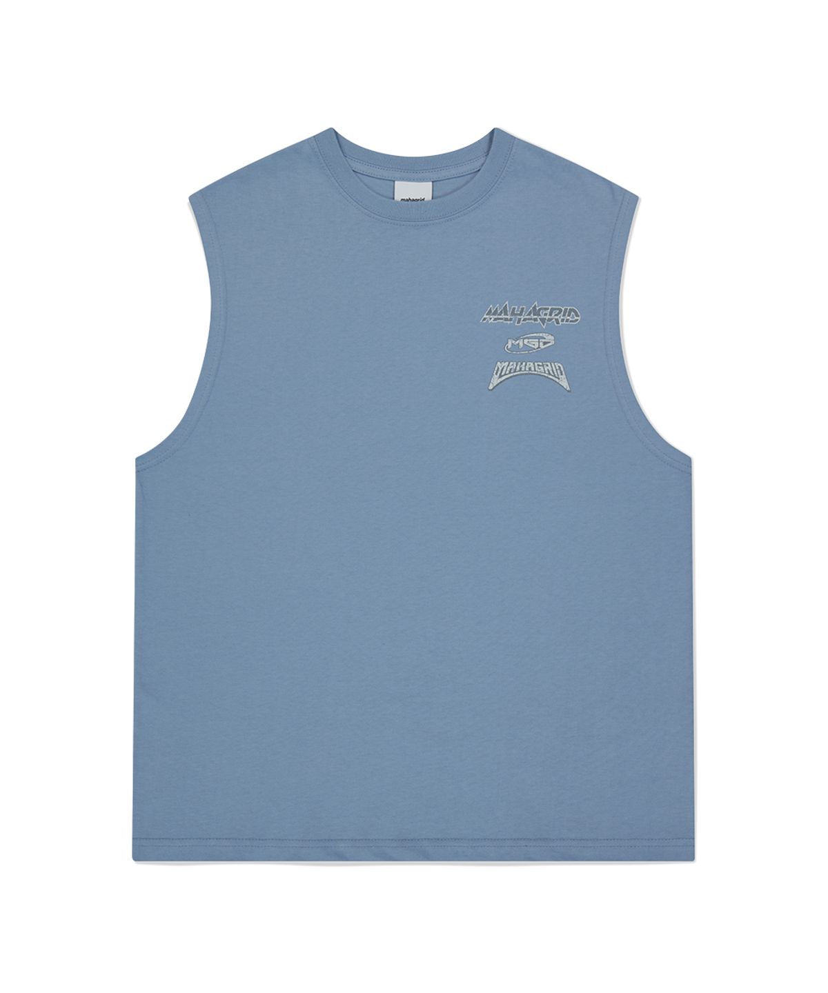 마하그리드(MAHAGRID) MULTI LOGO SLEEVLESS LIGHT BLUE(MG2FMMT542A)